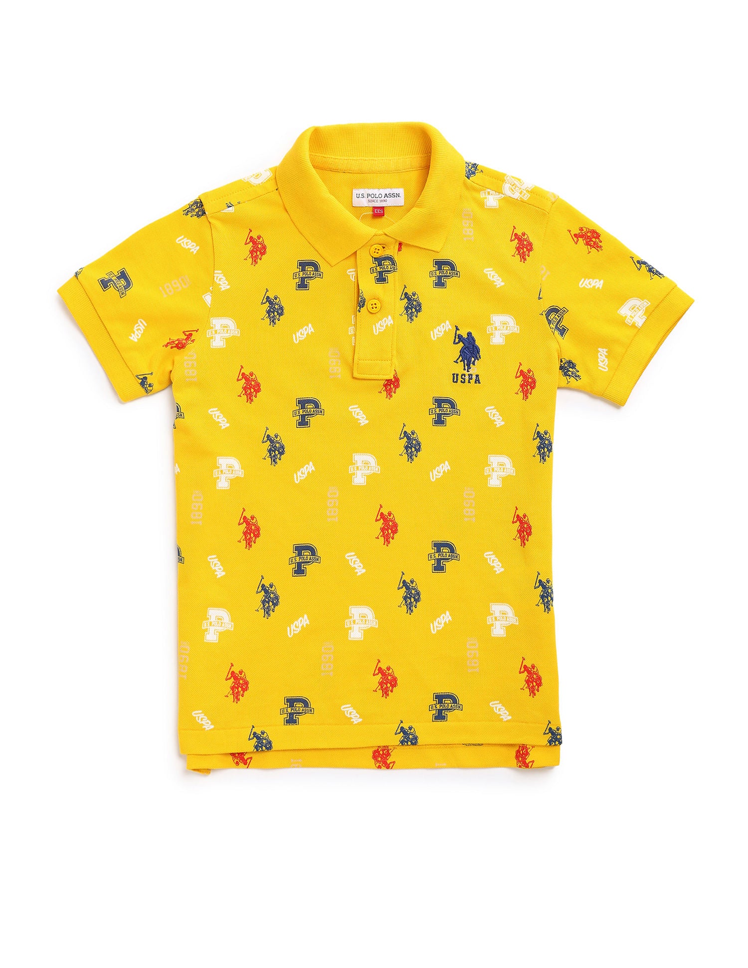 Regular fit Printed Polo Shirt Yellow - U.S. Polo Assn. India | Large
