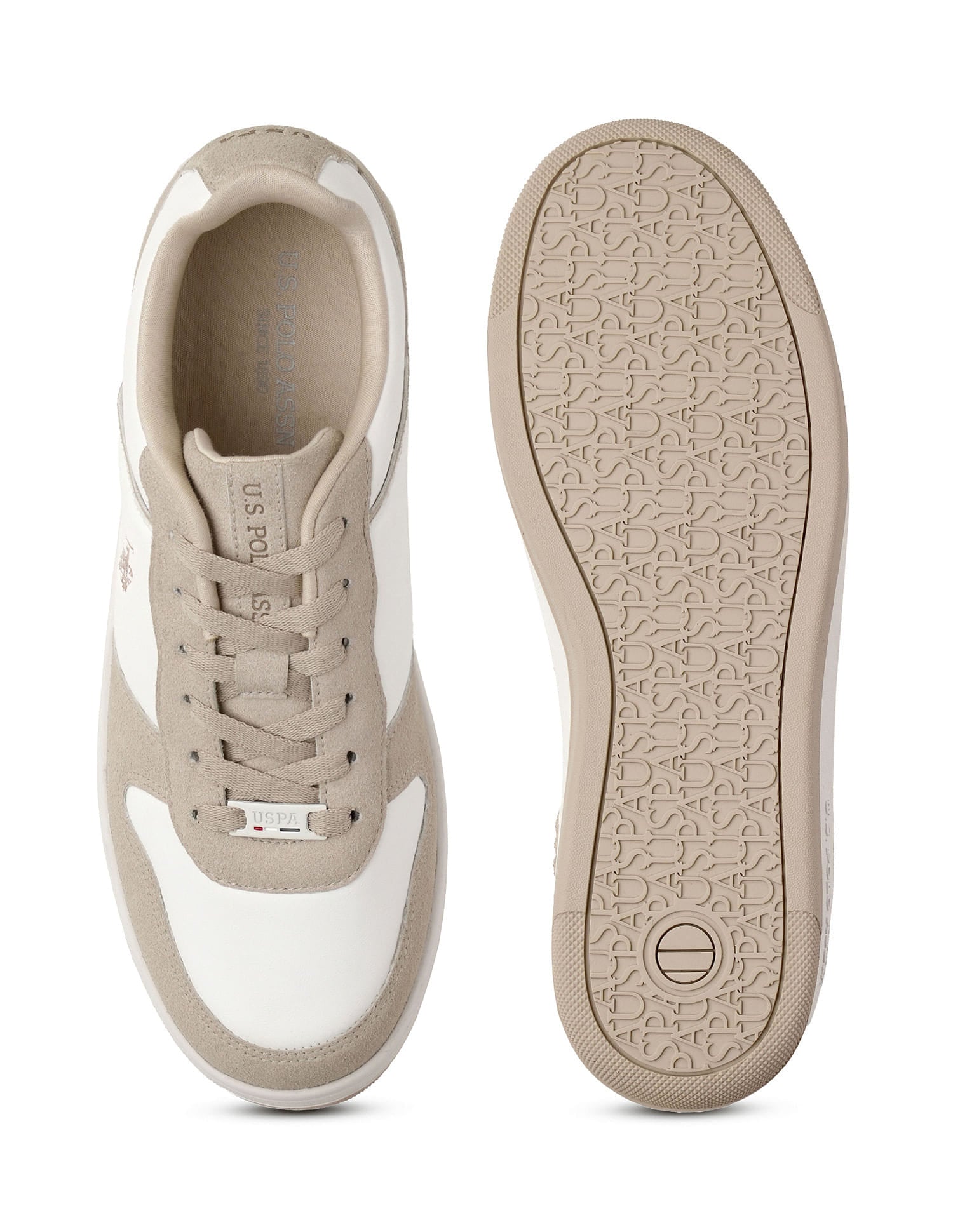 Men Joan Colourblocked Sneakers Beige - U.S. Polo Assn. India | Large