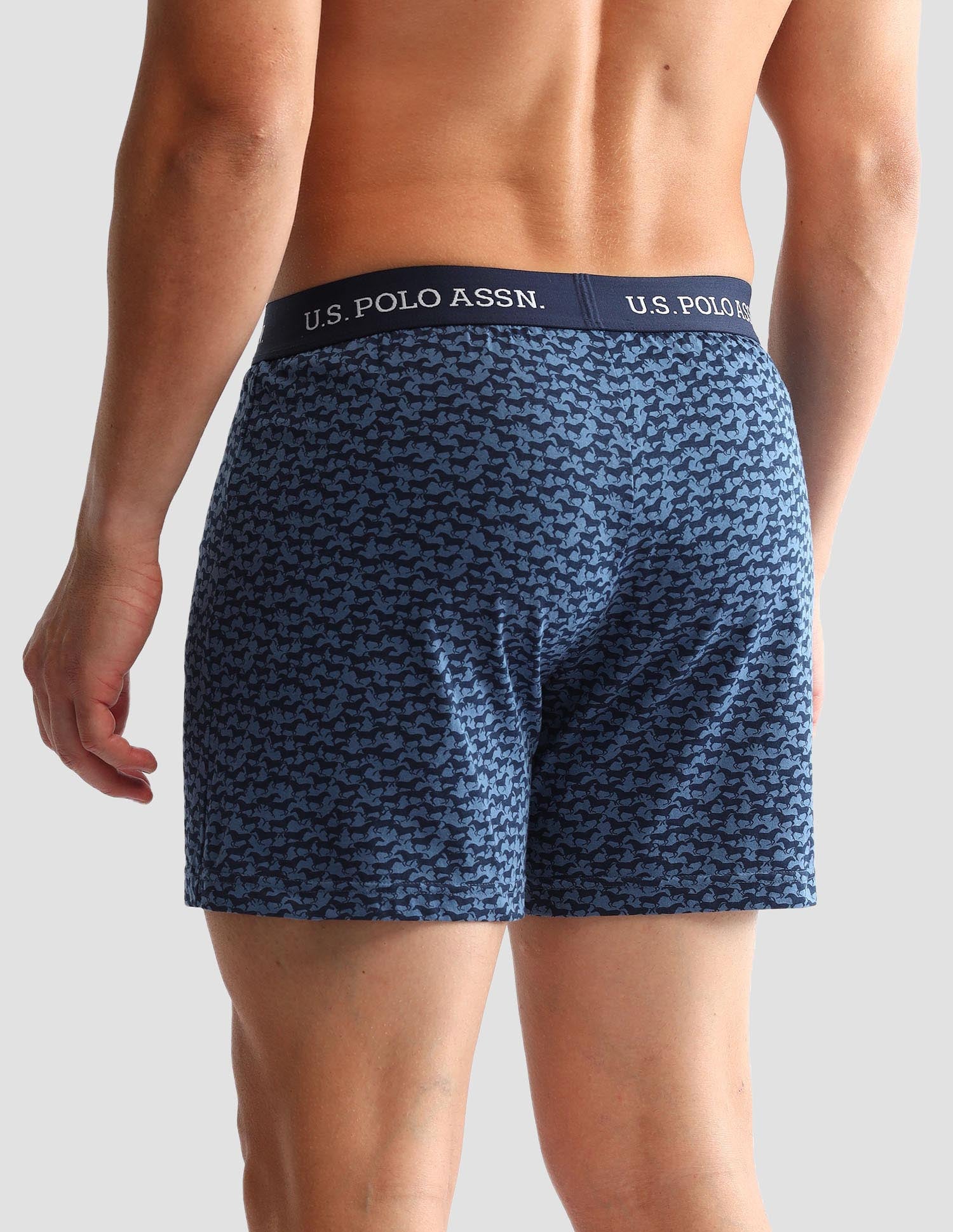 Printed Cotton OEX09 Boxers - Pack Of 2 Navy and Beige - U.S. POLO ASSN. | Large