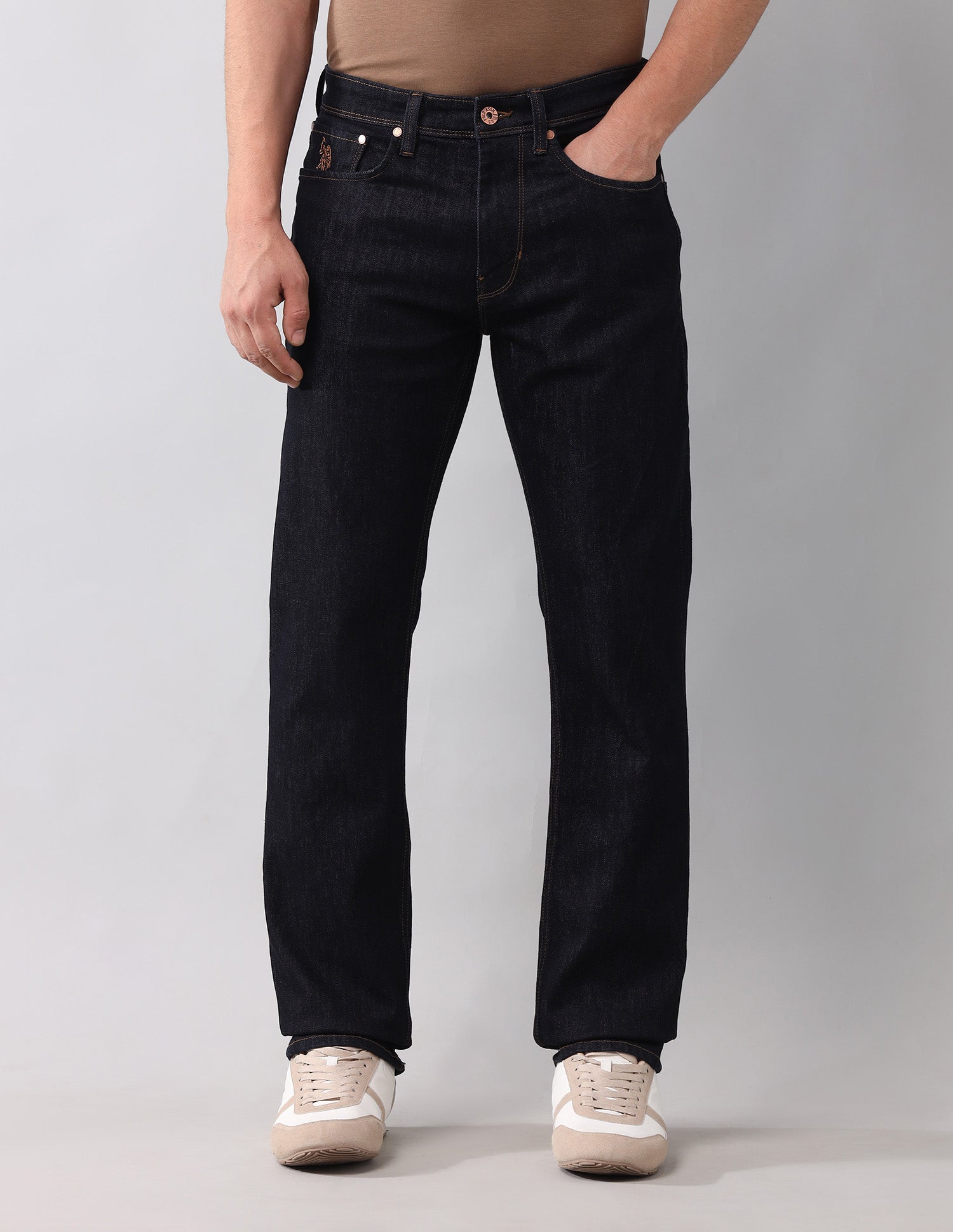 Harold Slim Straight Fit Ultra Soft Jeans Rinse - U.S. POLO ASSN. | Large