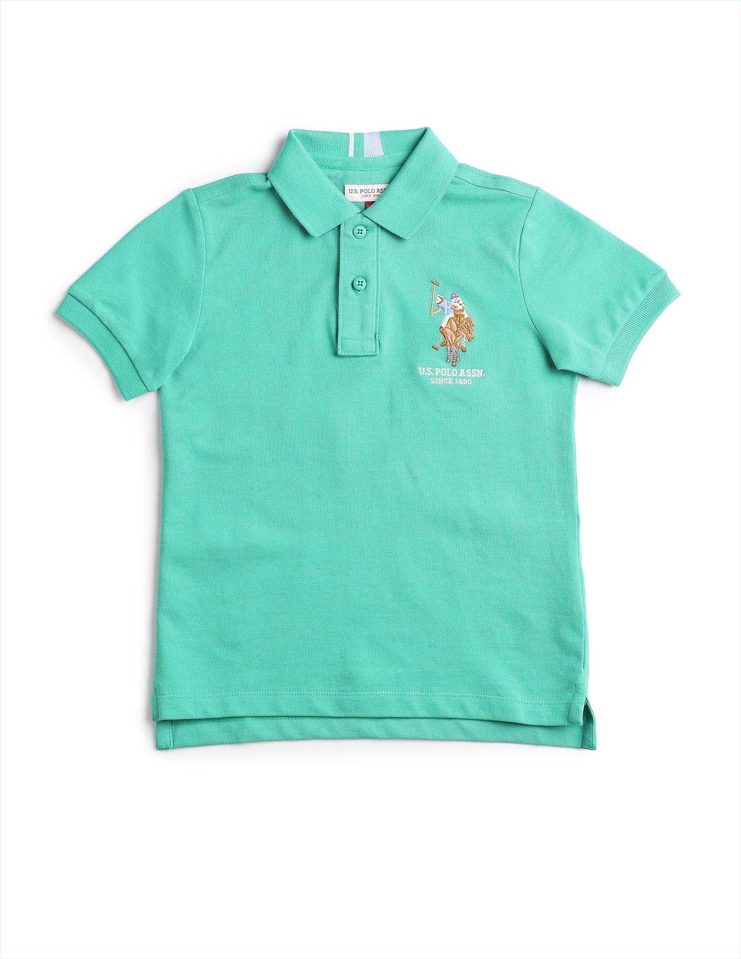 Boys Regular Fit Pure Cotton Polo Shirt Green - U.S. POLO ASSN. | Large