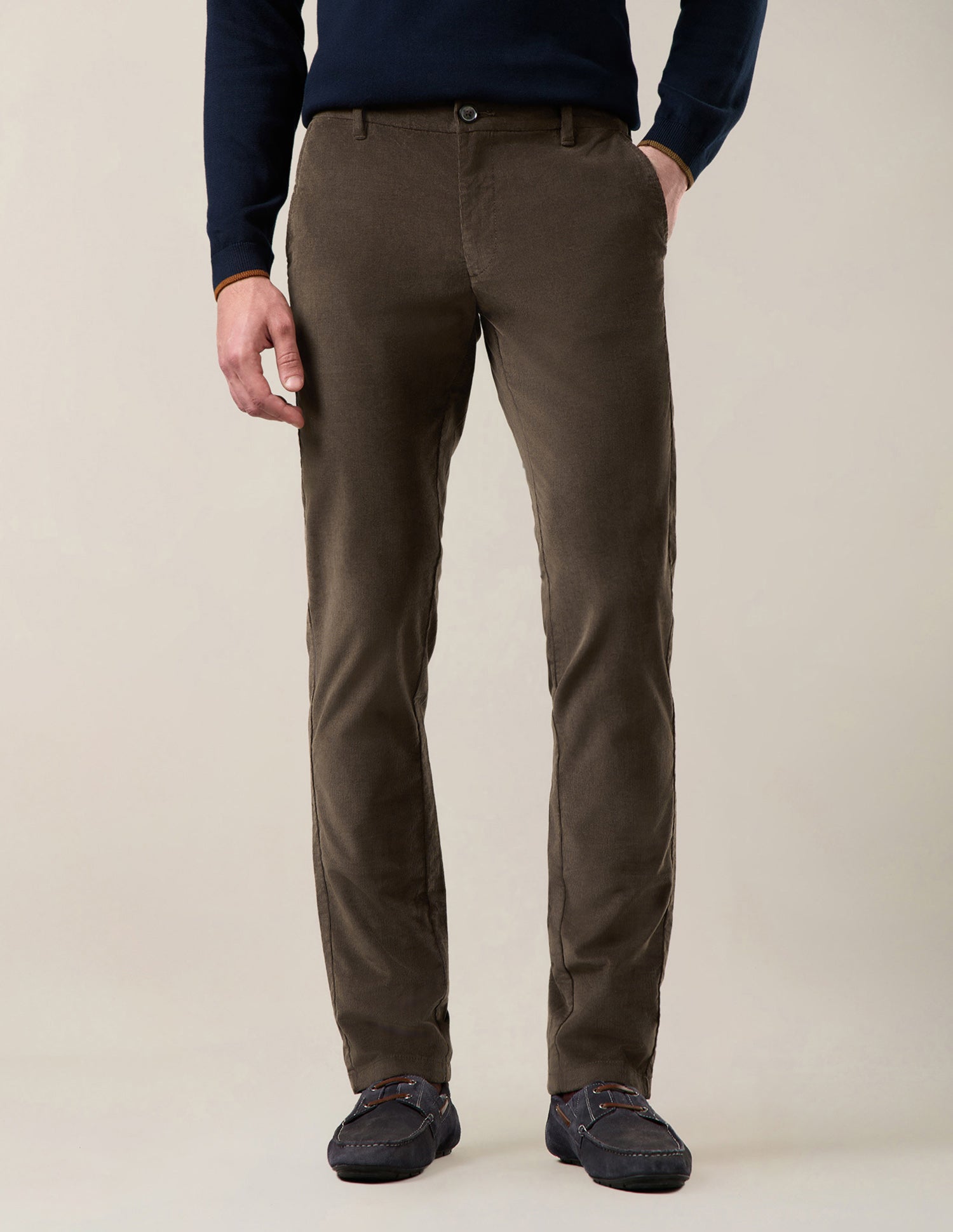 Denver Slim Fit Corduroy Trousers Dark Brown - U.S. Polo Assn. India | Large