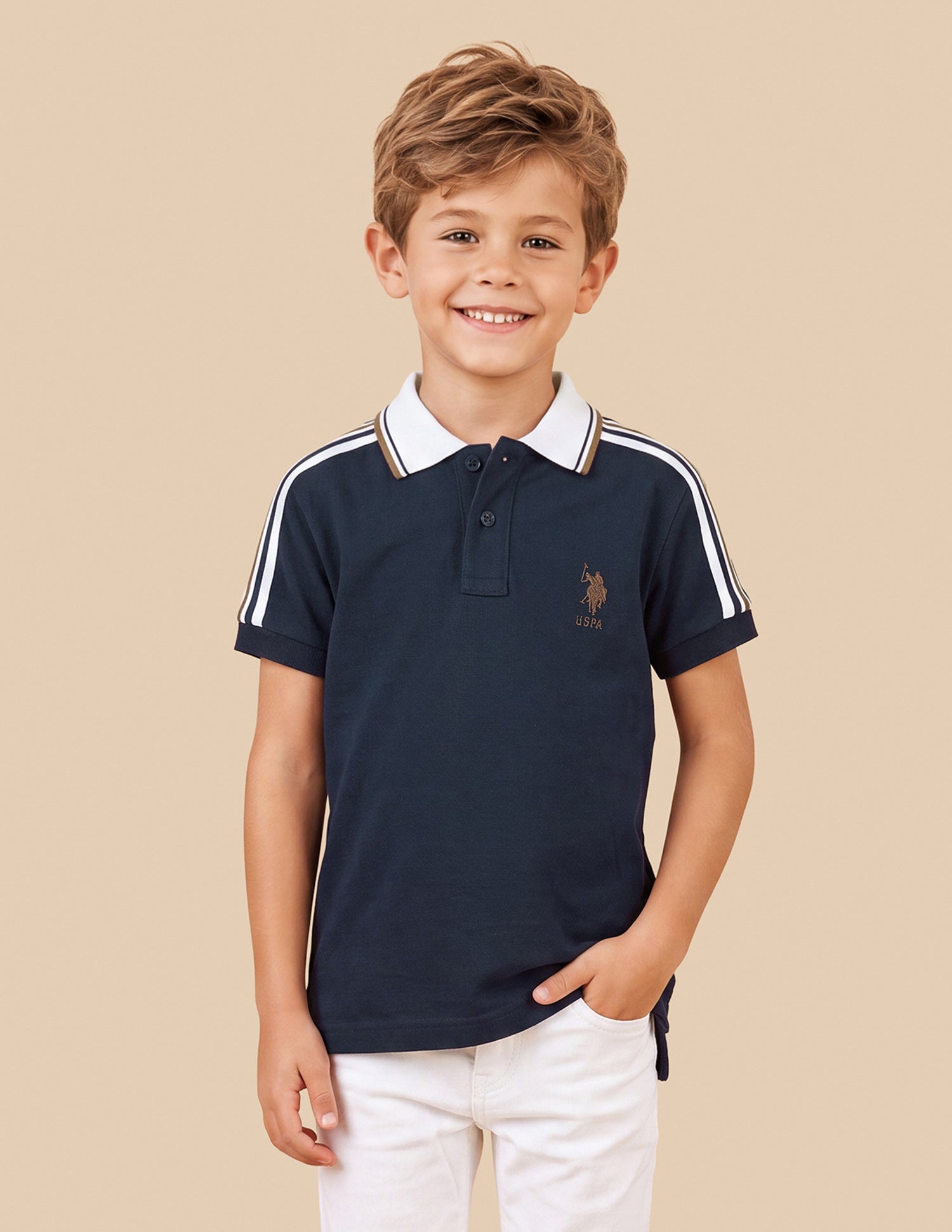 Solid Regular Fit Polo Shirt Navy - U.S. Polo Assn. India | Large