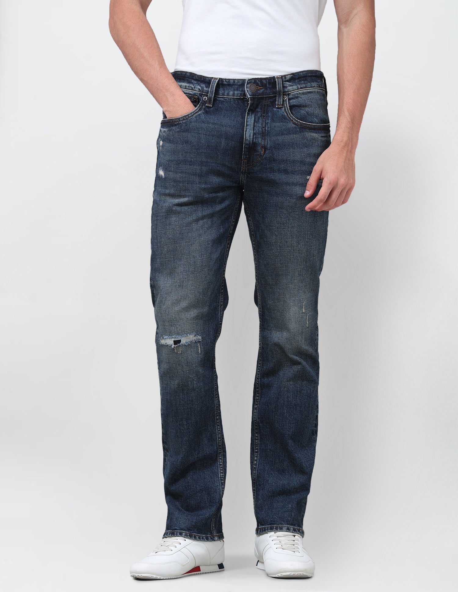 Harold Slim Straight Fit Blue Jeans Dark Blue - U.S. Polo Assn. India | Large