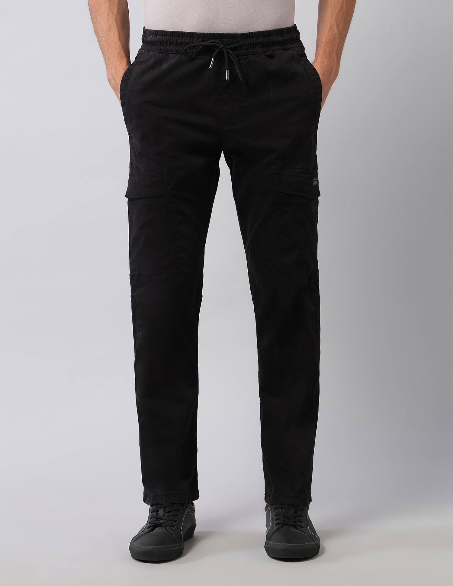 Straight Fit Solid Cargos Black - U.S. Polo Assn. India | Large