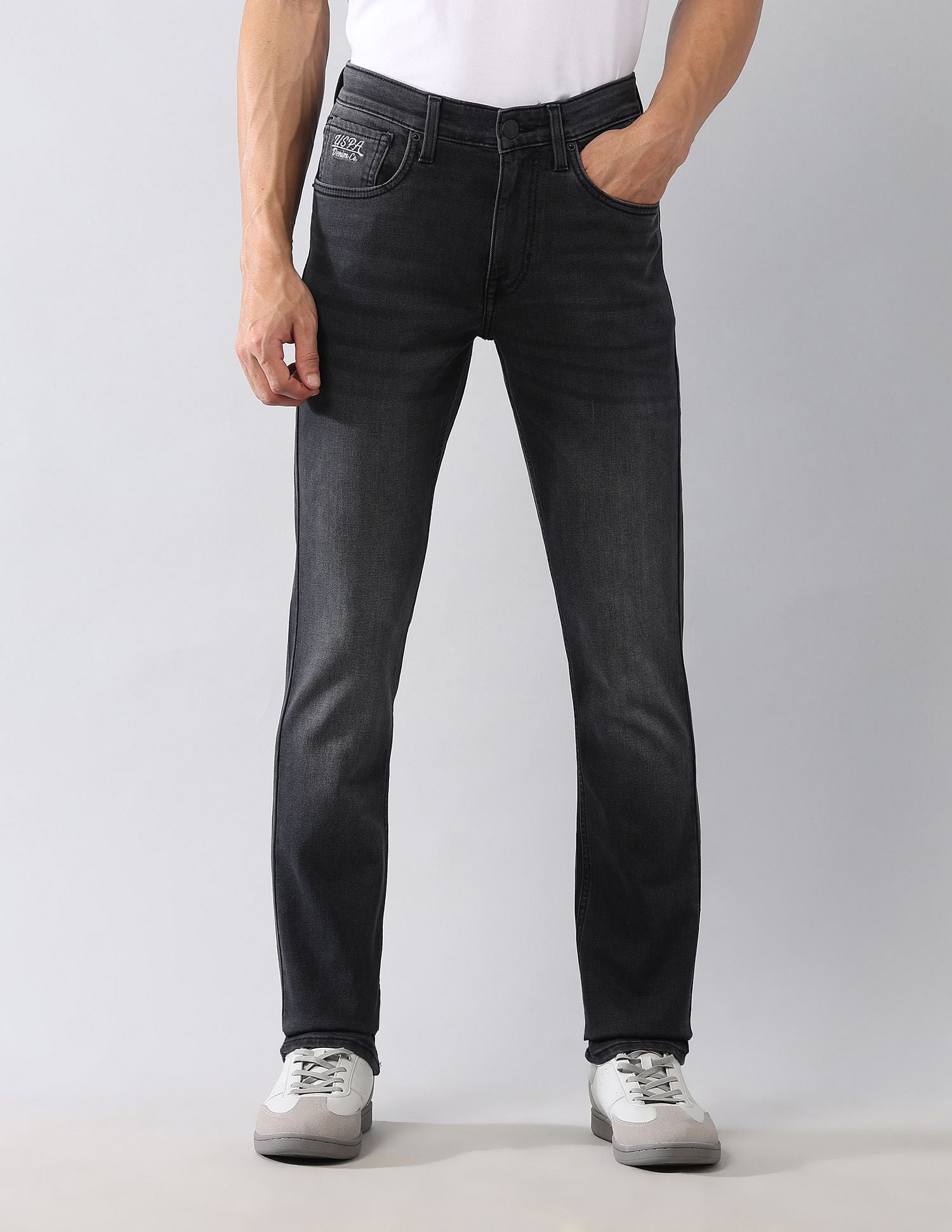 Regallo Skinny Fit Black Jeans Black - U.S. Polo Assn. India | Large