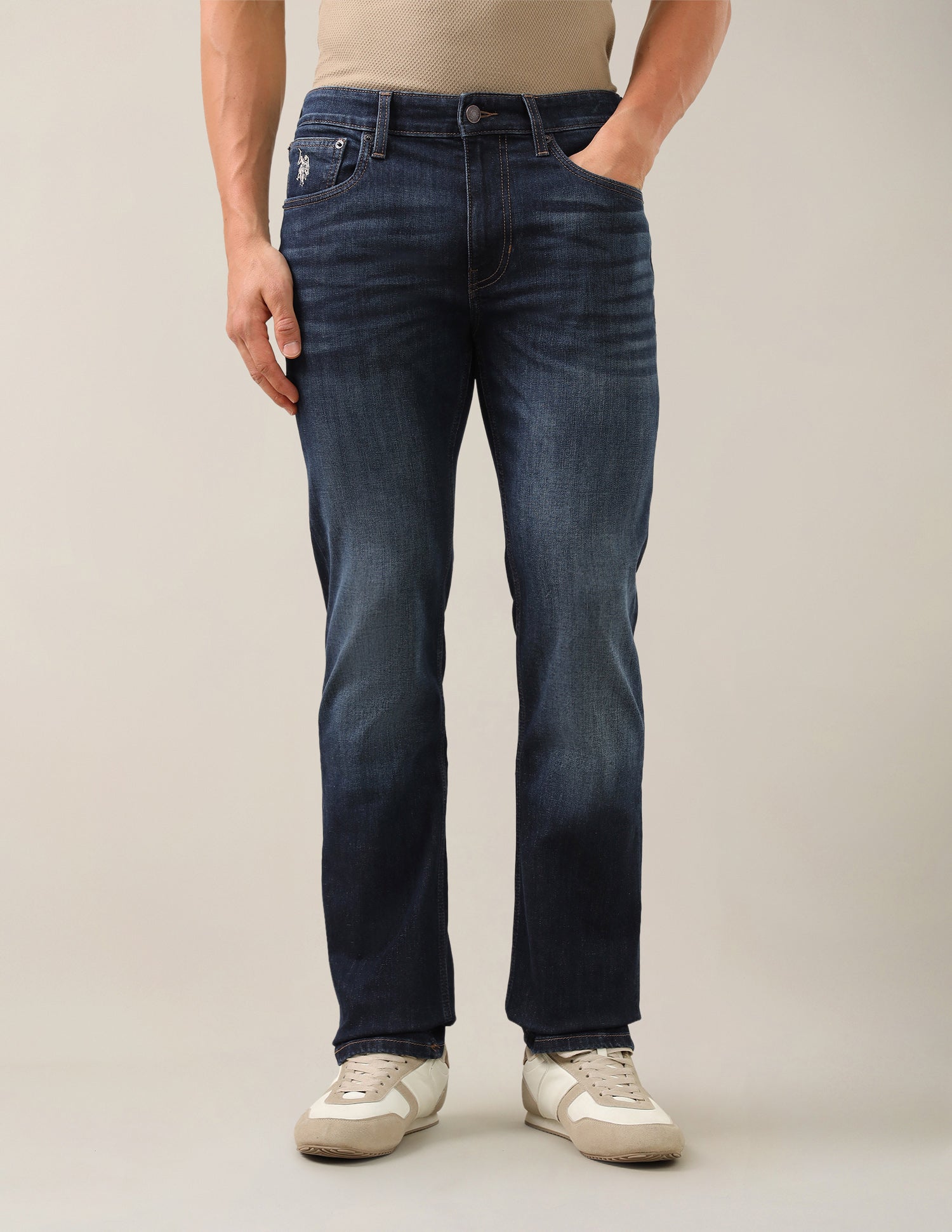 Harold Slim Straight Fit Blue Jeans Dark Blue - U.S. Polo Assn. India | Large