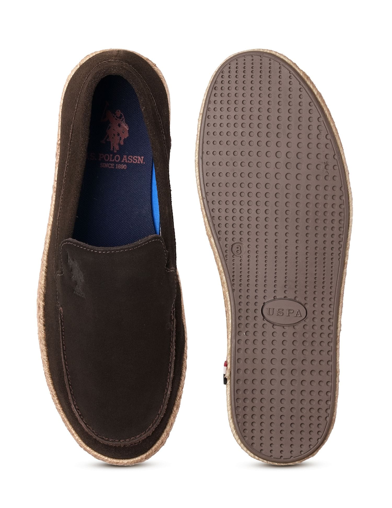 Mens Oudi Suede Slip-On Shoes Dk. Brown - U.S. Polo Assn. India | Large