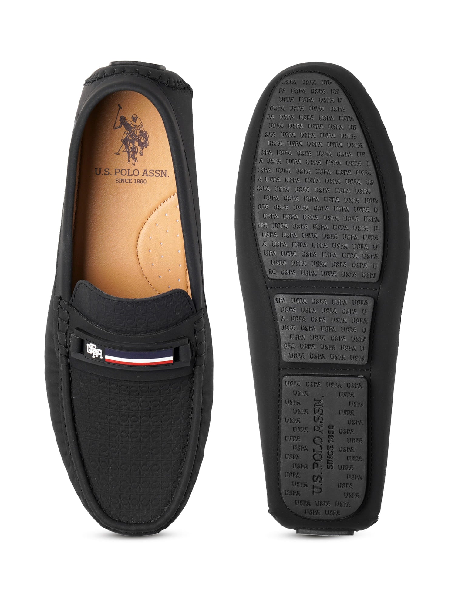 Men Teno Textured Loafer Black - U.S. Polo Assn. India | Large
