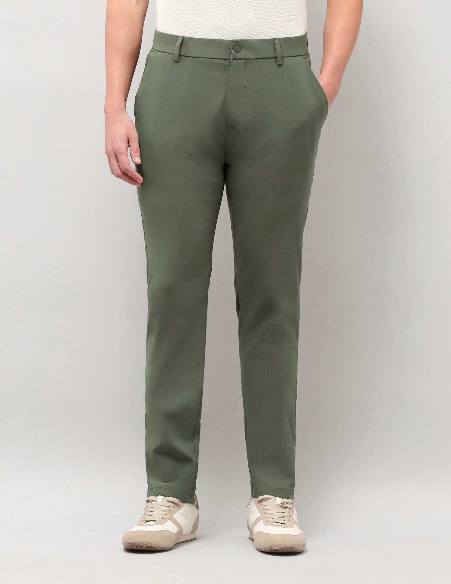 Satin Austin Slim Fit Trousers Olive - U.S. Polo Assn. India | Large