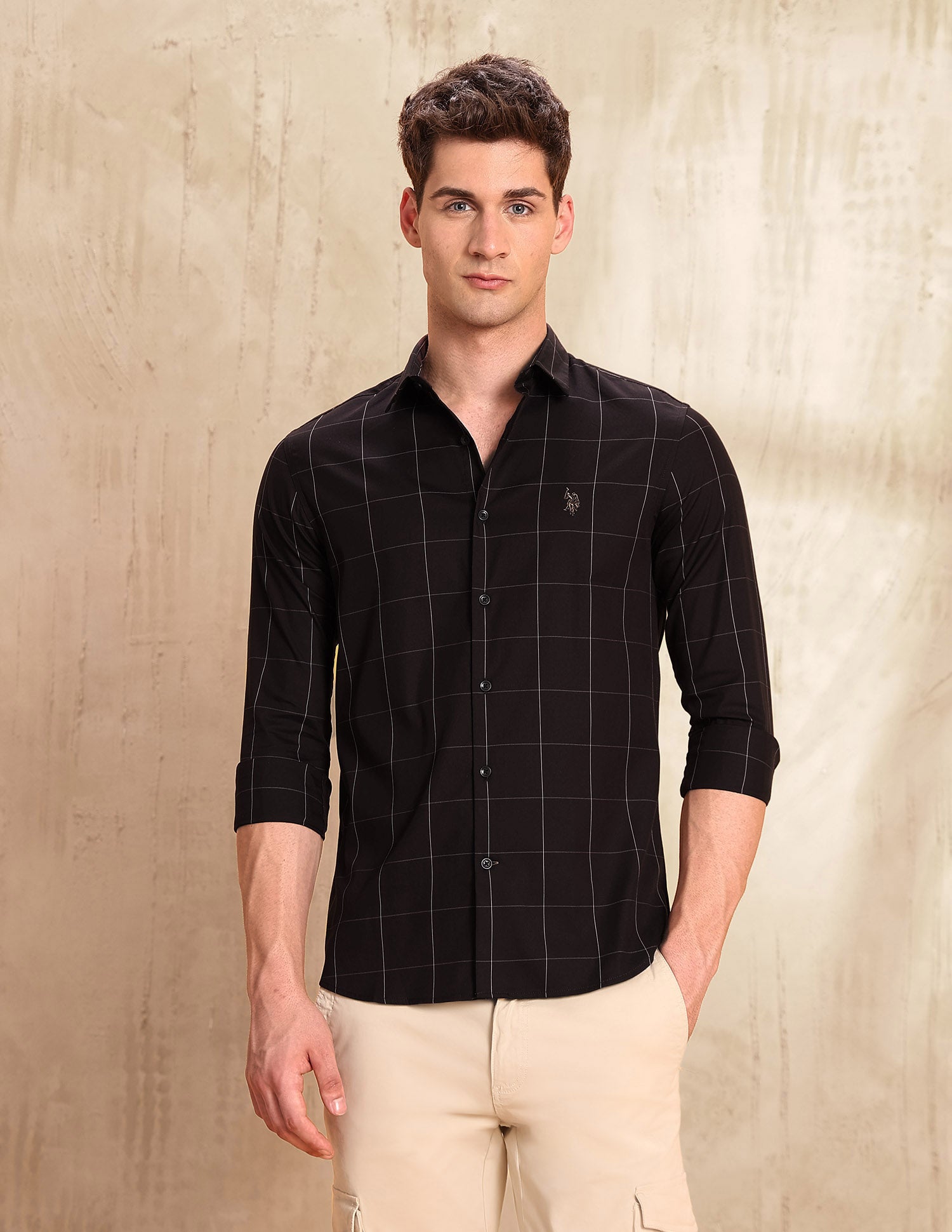 Twill Tailored Fit Shirt Choco - U.S. POLO ASSN. | Large