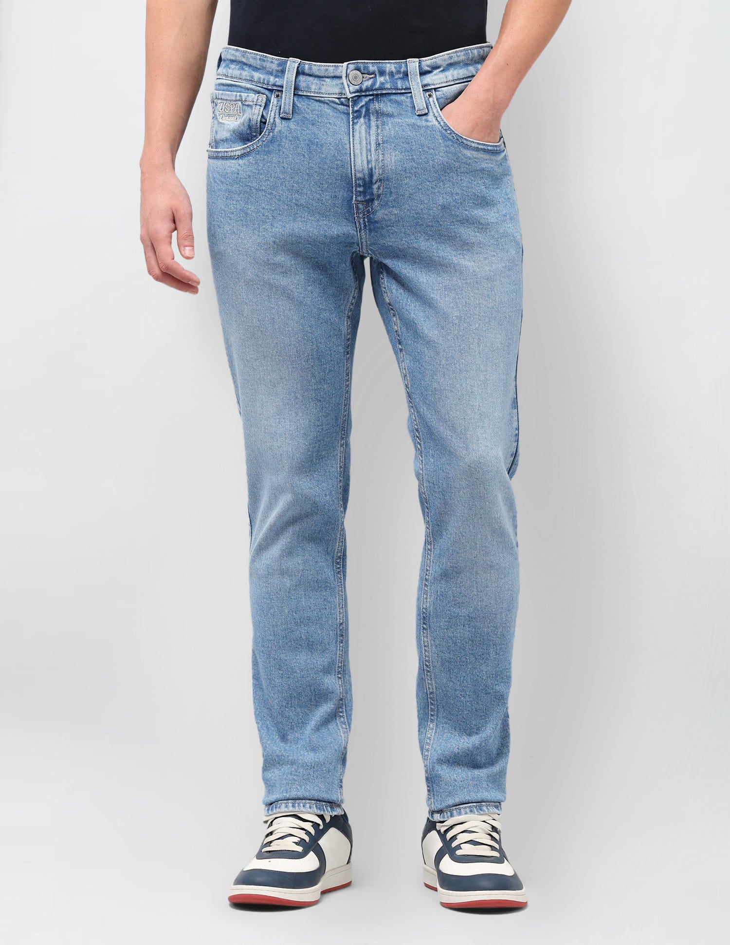 Solid Slim Fit Jeans Blue - U.S. Polo Assn. India | Large
