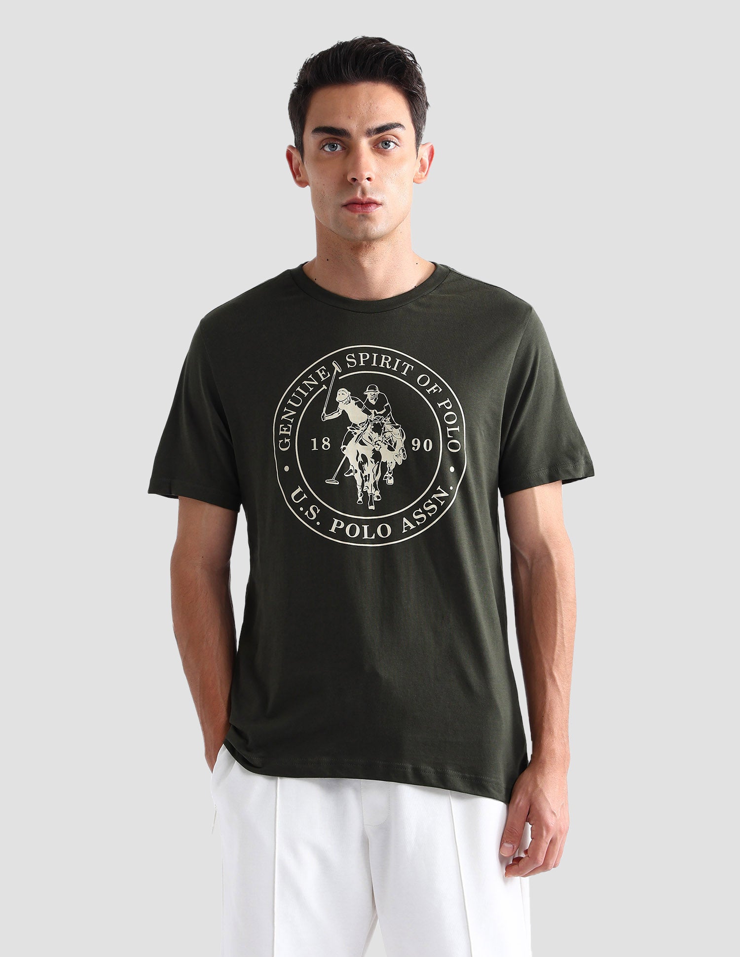 Comfort Fit Printed I643 Lounge T-Shirt - Pack Of 1 Olive - U.S. POLO ASSN. | Large