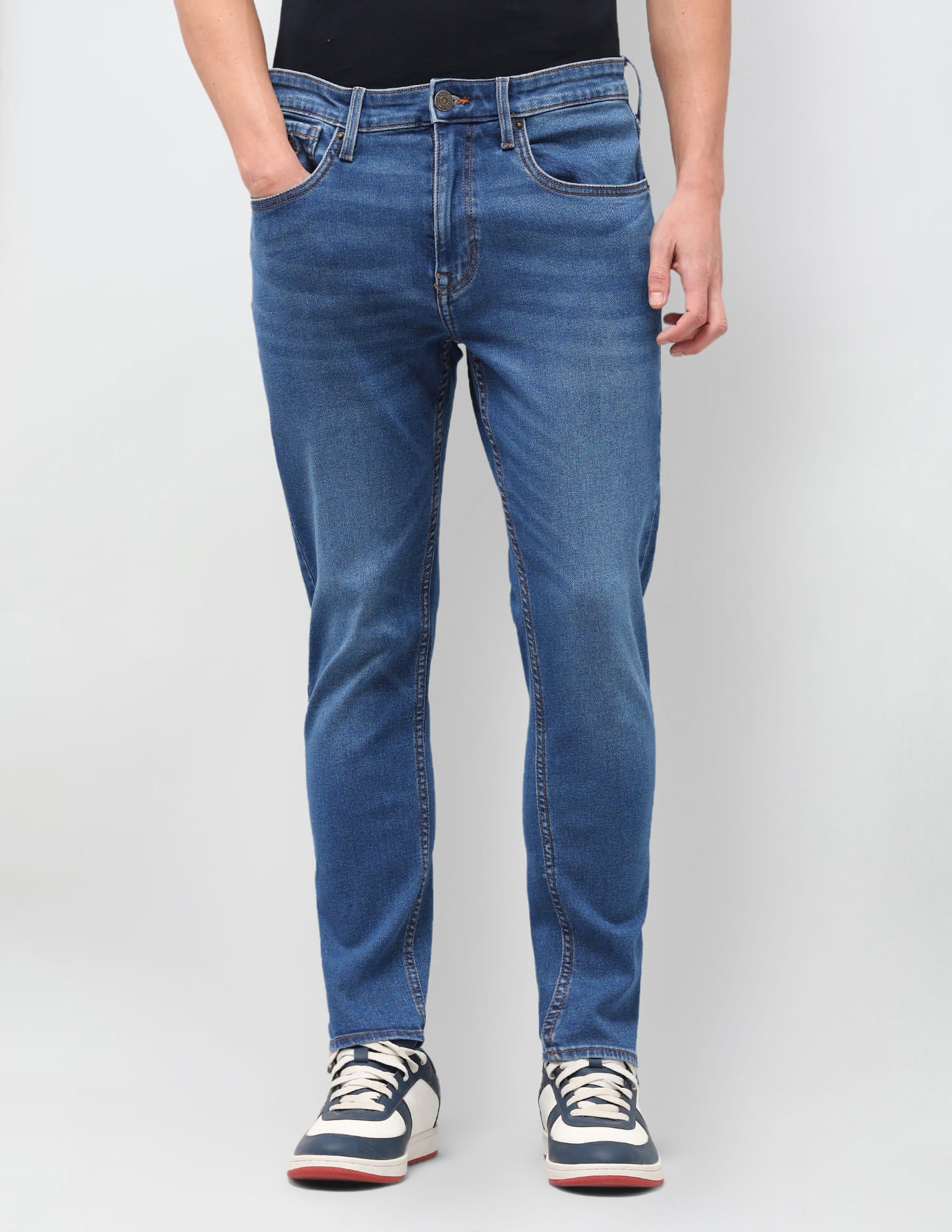 Solid Tapered Fit Jeans Blue - U.S. Polo Assn. India | Large