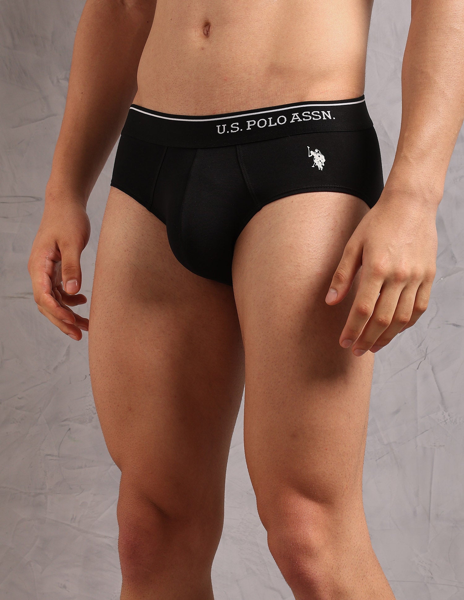 Cotton Stretch Breathable OEB18 Briefs - Pack Of 2 Uspa Black and Chinnos Green - U.S. POLO ASSN. | Large