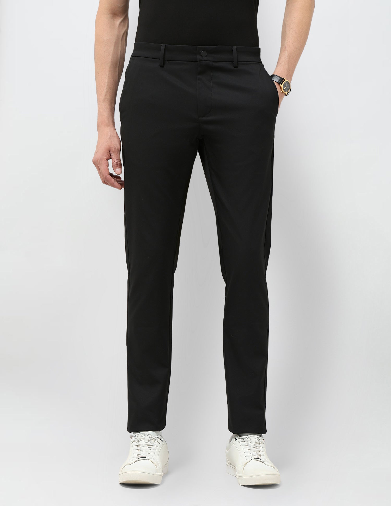 Austin Slim Fit Satin Trousers Black - U.S. POLO ASSN. | Large