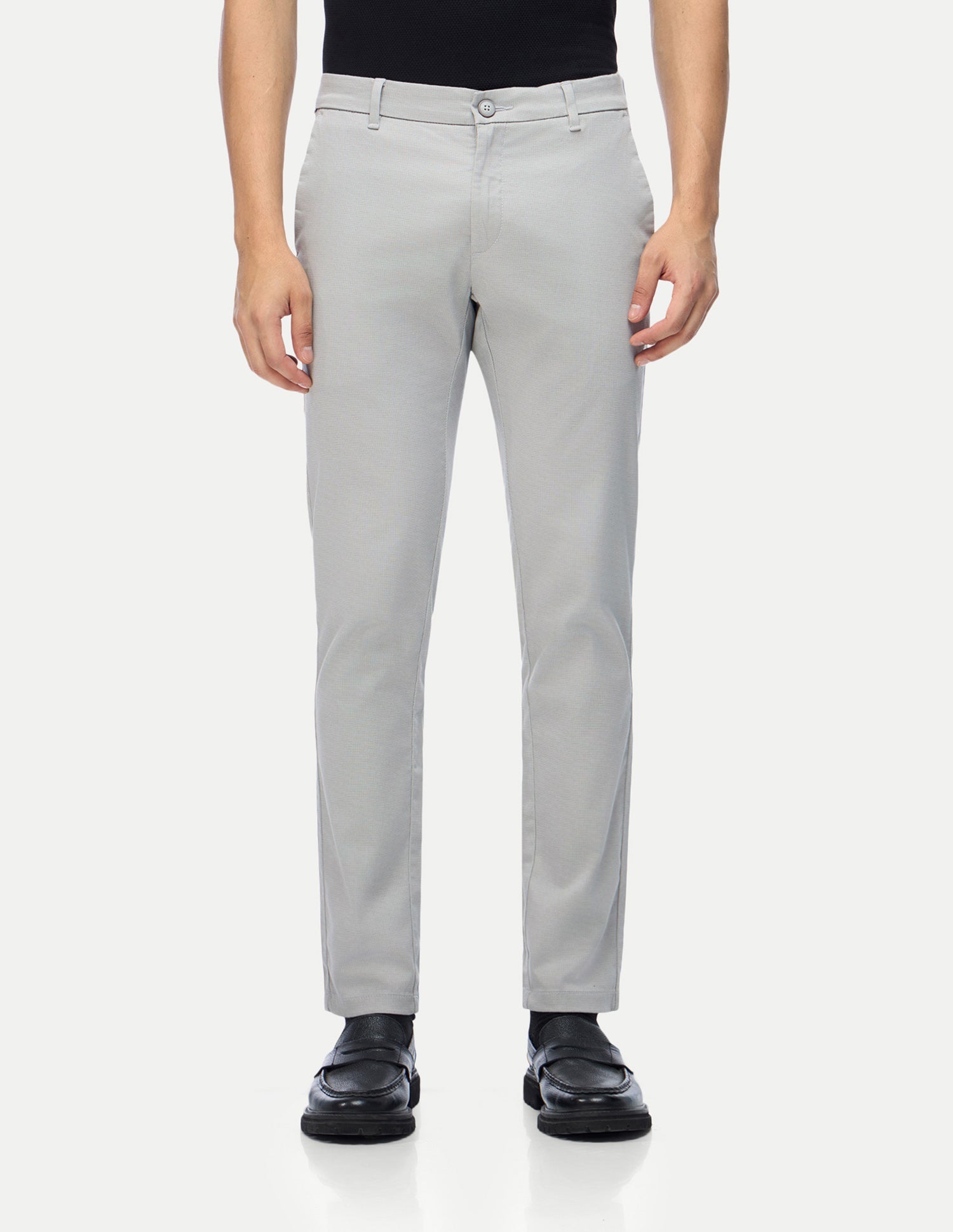 Austin Trim Regular Fit Satin Trousers Light Grey - U.S. Polo Assn. India | Large