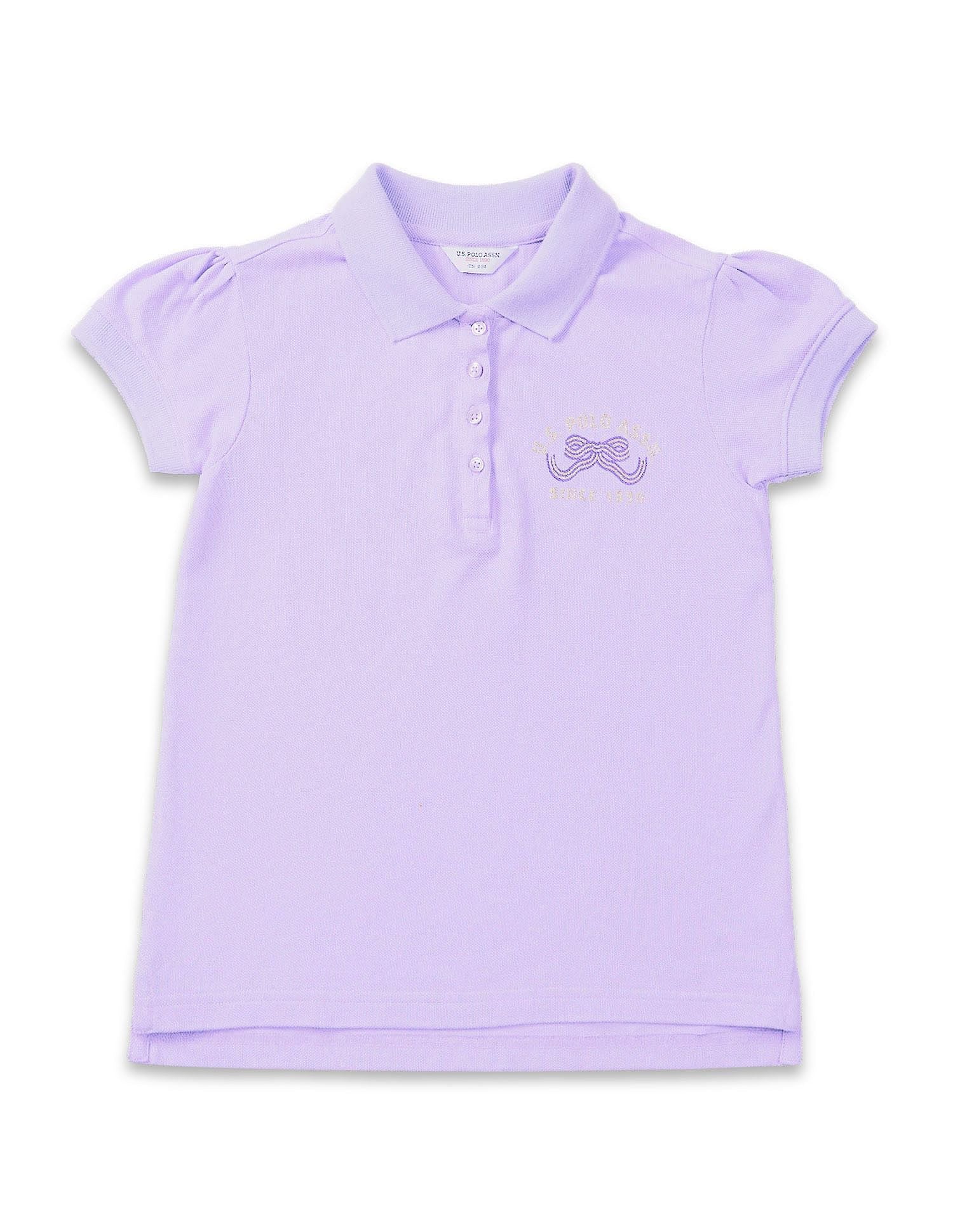 Girls Solid Polo Shirt Lavender - U.S. POLO ASSN. | Large
