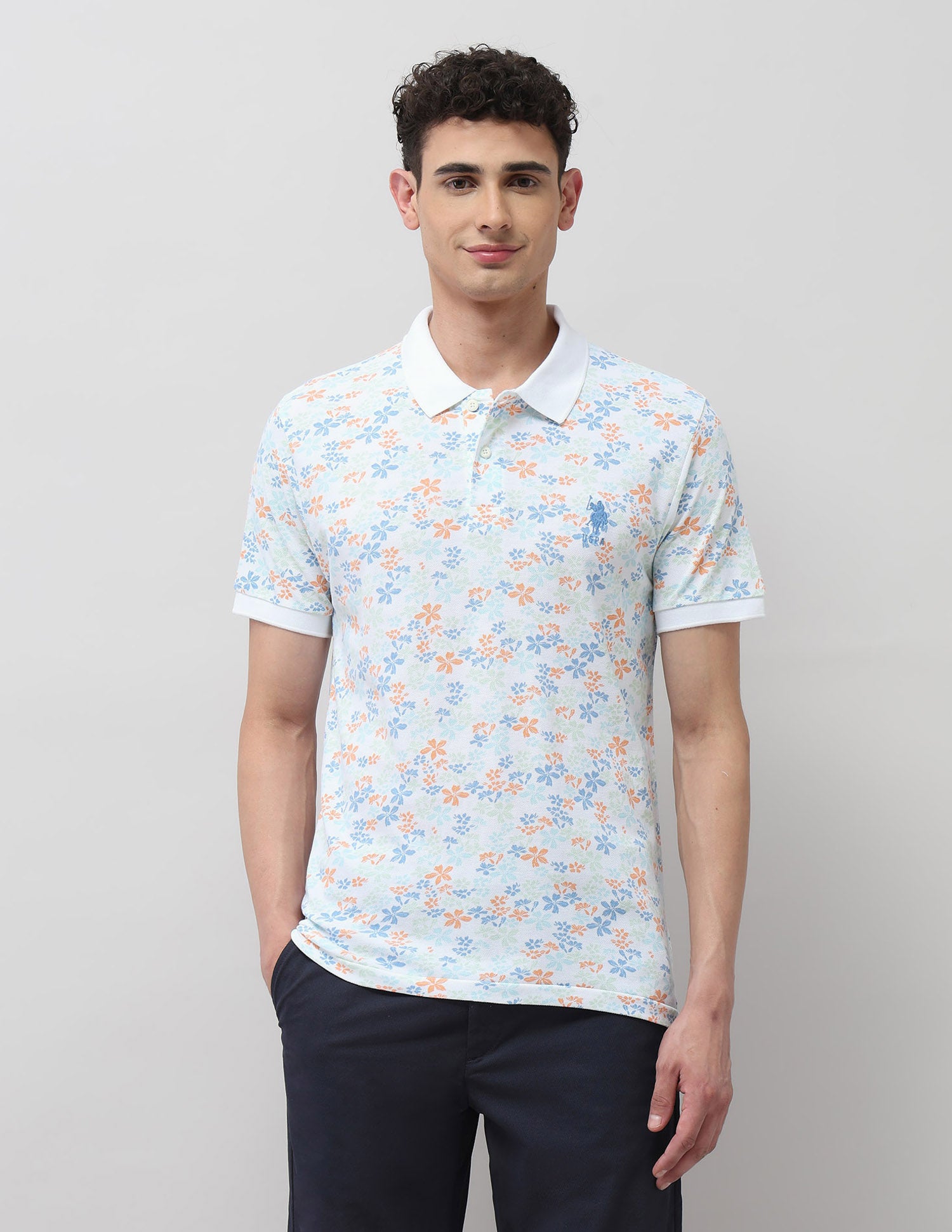 Pure Cotton Slim Fit Polo Shirt White - U.S. Polo Assn. India | Large
