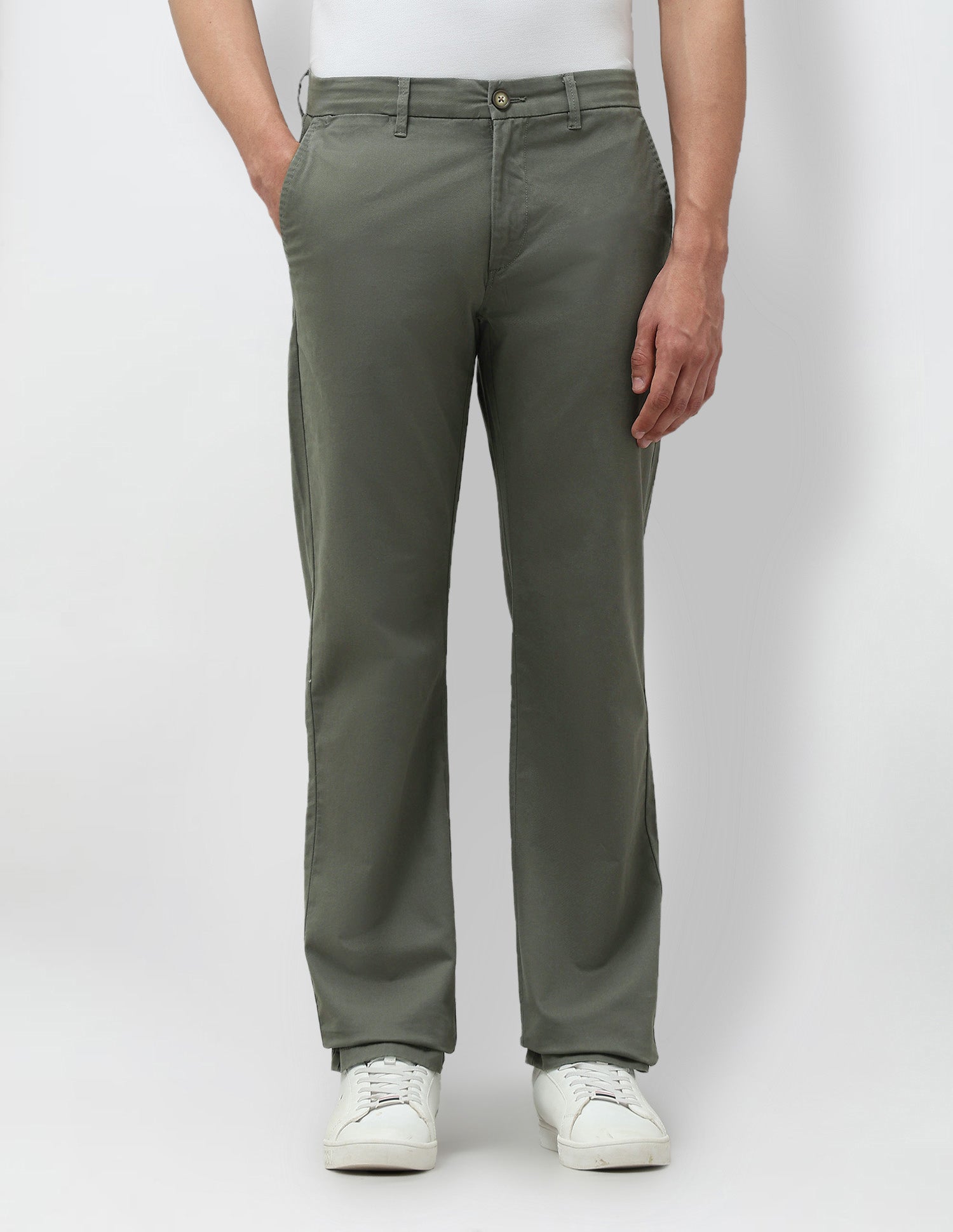 Mid Rise Satin Trousers Olive - U.S. POLO ASSN. | Large