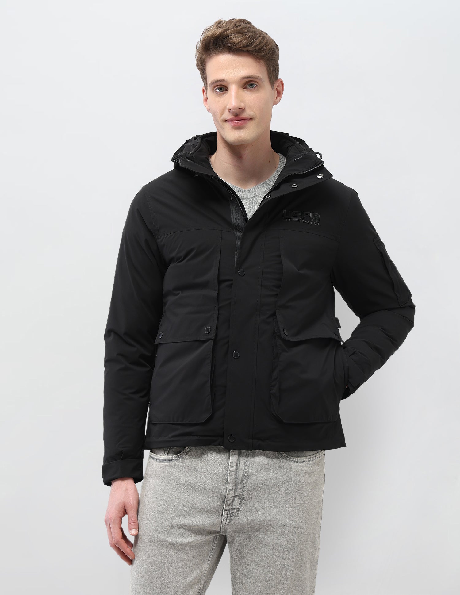 Solid Reversible Jacket Black - U.S. Polo Assn. India | Large