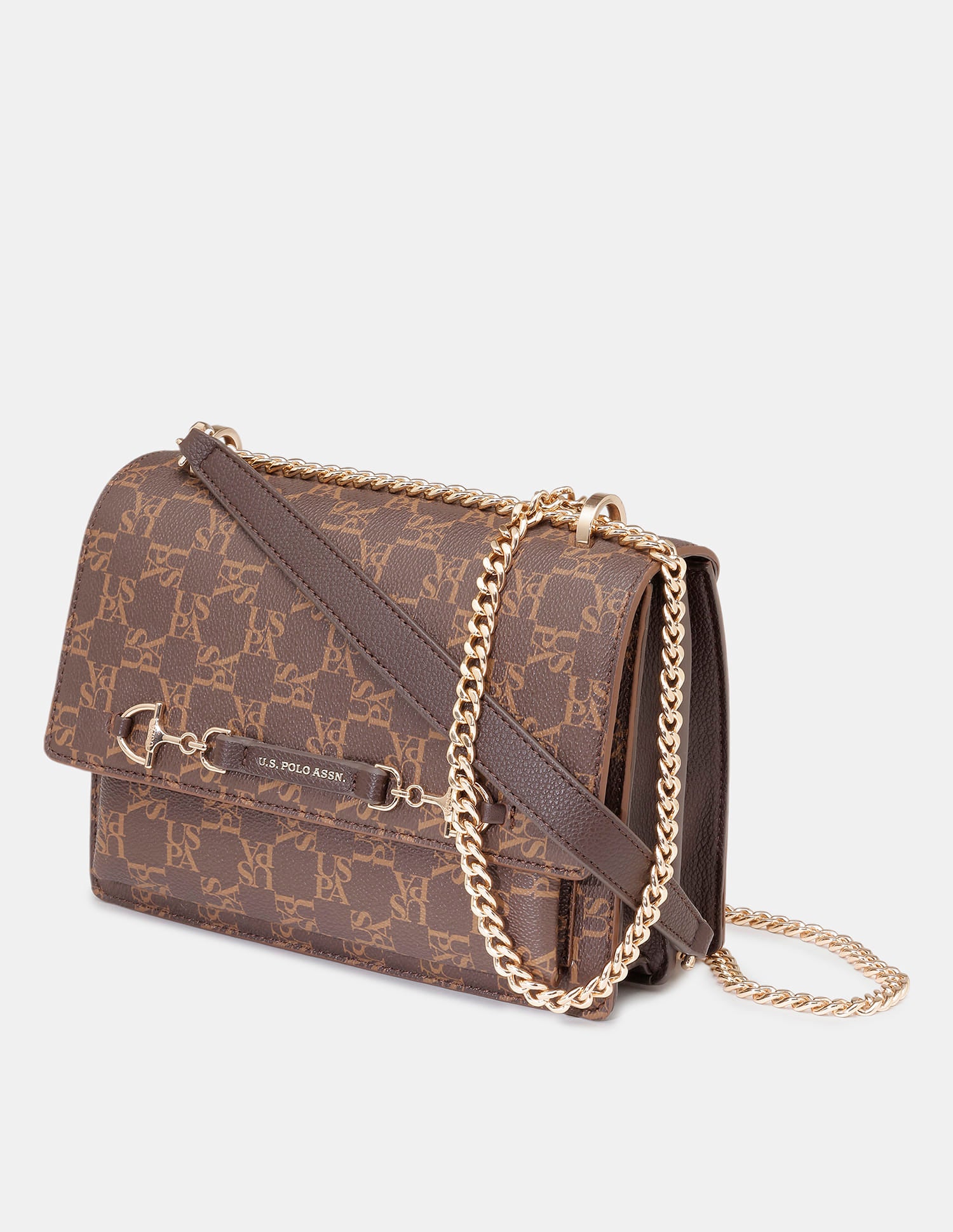 Women Cali Monogram Crossbody Bag Brown - U.S. Polo Assn. India | Large
