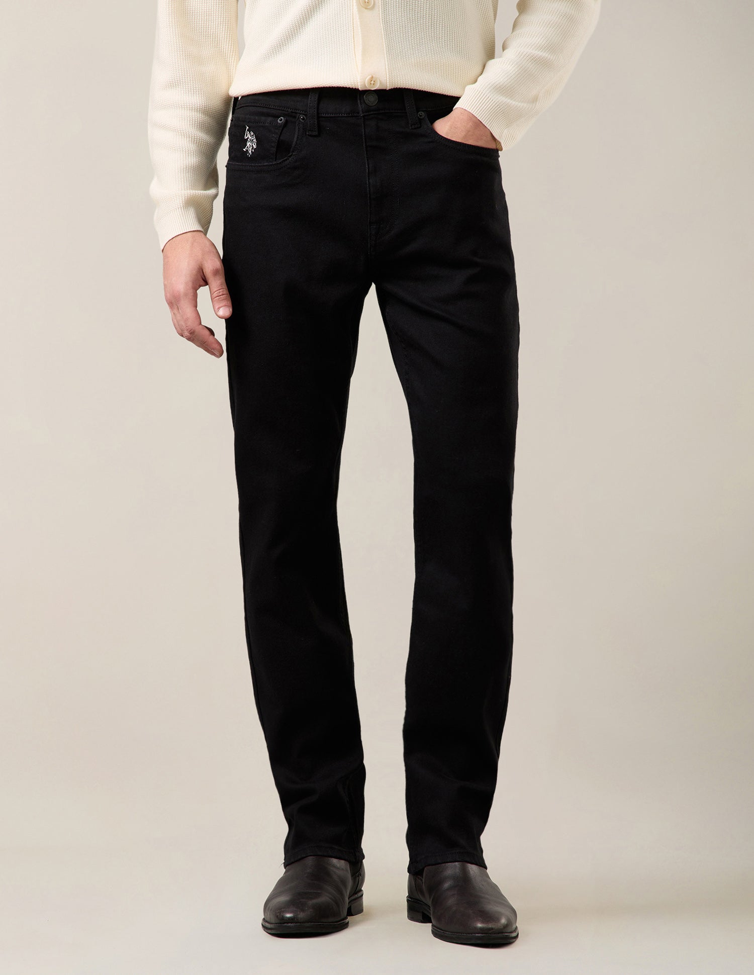 Harold Slim Straight Fit Black Jeans Black - U.S. Polo Assn. India | Large