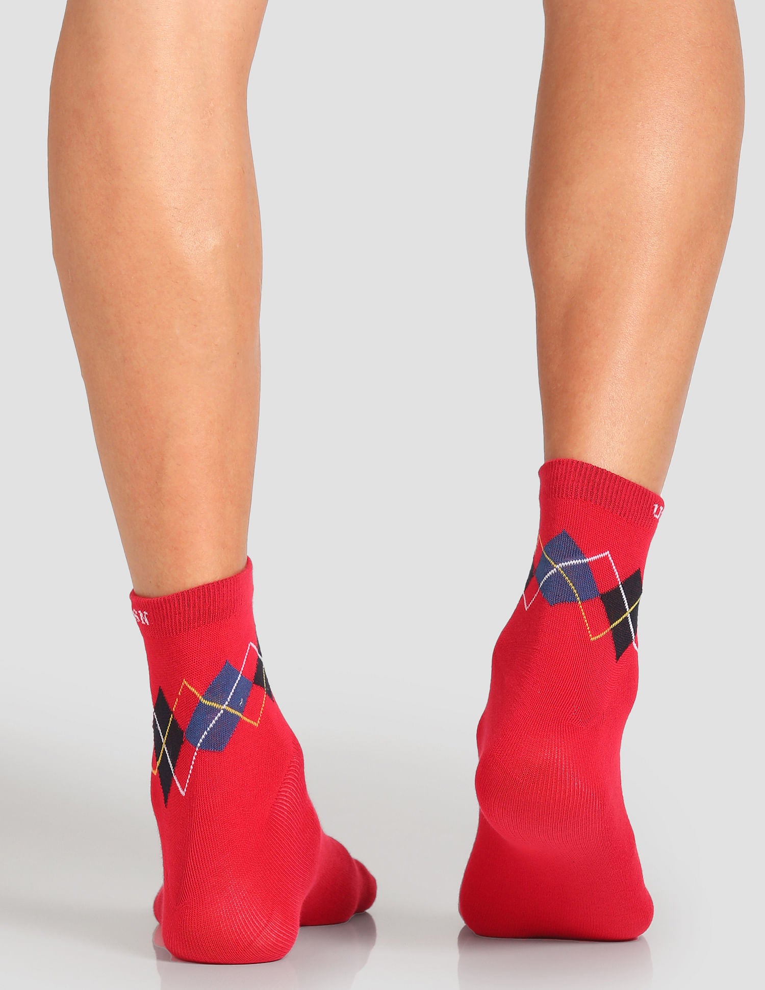 Aloe Finish Ankle Length ES002 Socks - Pack Of 3 Black, Red and Navy - U.S. POLO ASSN. | Large