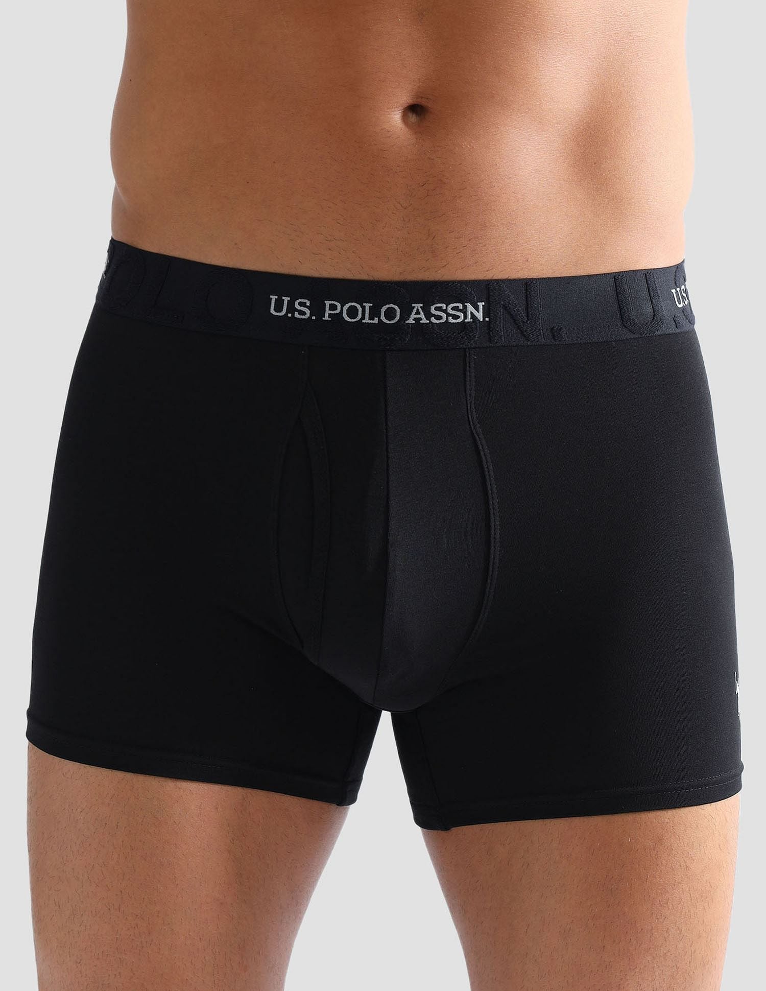 Anti Microbial Solid ET007 Trunks - Pack of 1 Black - U.S. POLO ASSN. | Large