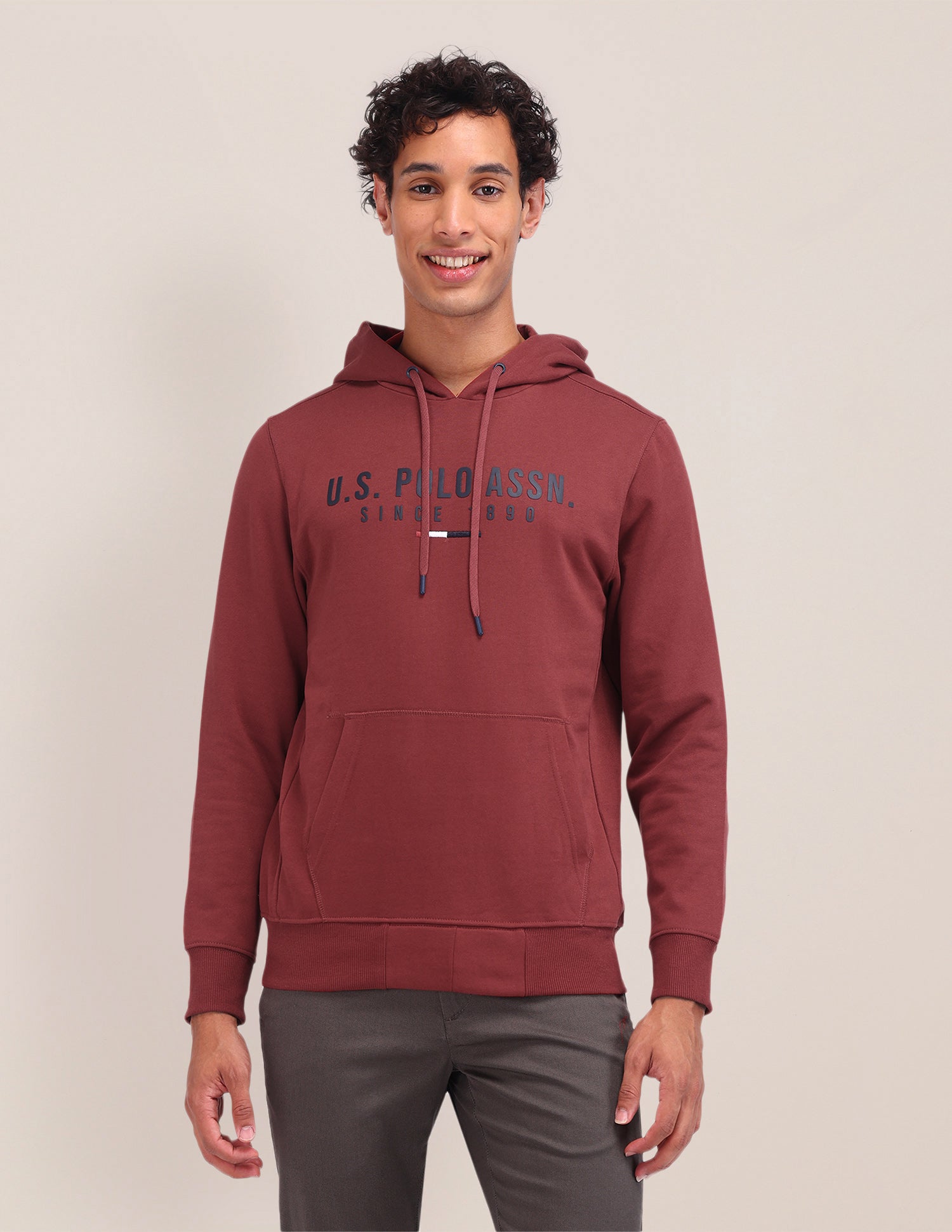 Brand Printed Regular Fit Sweatshirt Rust - U.S. POLO ASSN. | Large