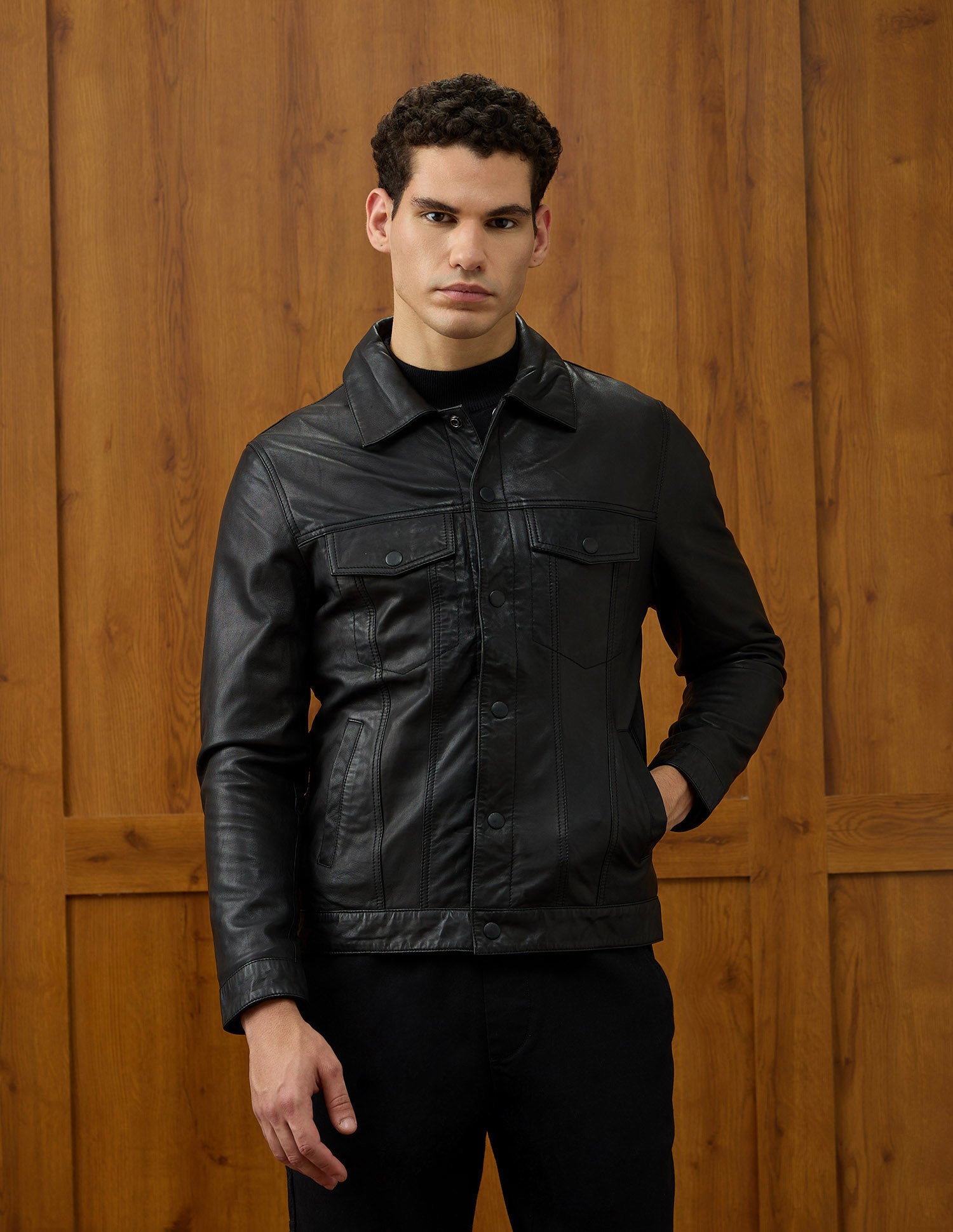 Equestrian Aisle Theater Leather Jacket Black - U.S. POLO ASSN. | Large