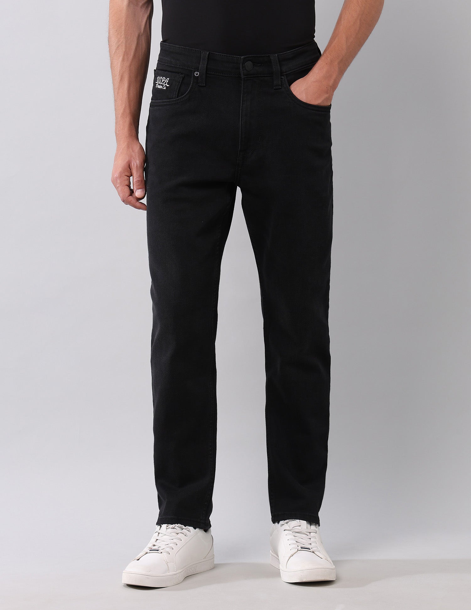 Cole Comfort Cropped Fit Black Jeans Black - U.S. POLO ASSN. | Large