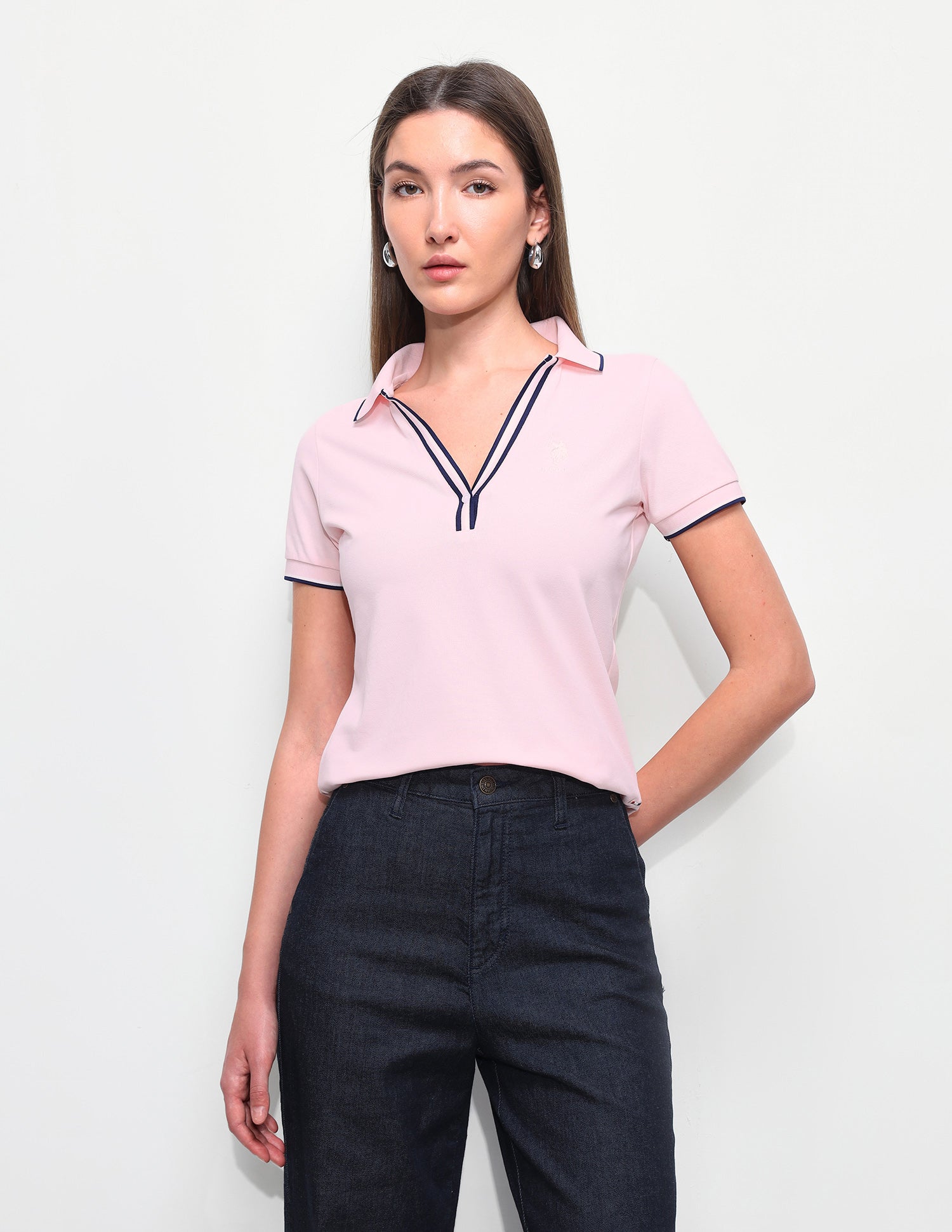 Solid Regular Fit Polo Shirt Pink - U.S. Polo Assn. India | Large
