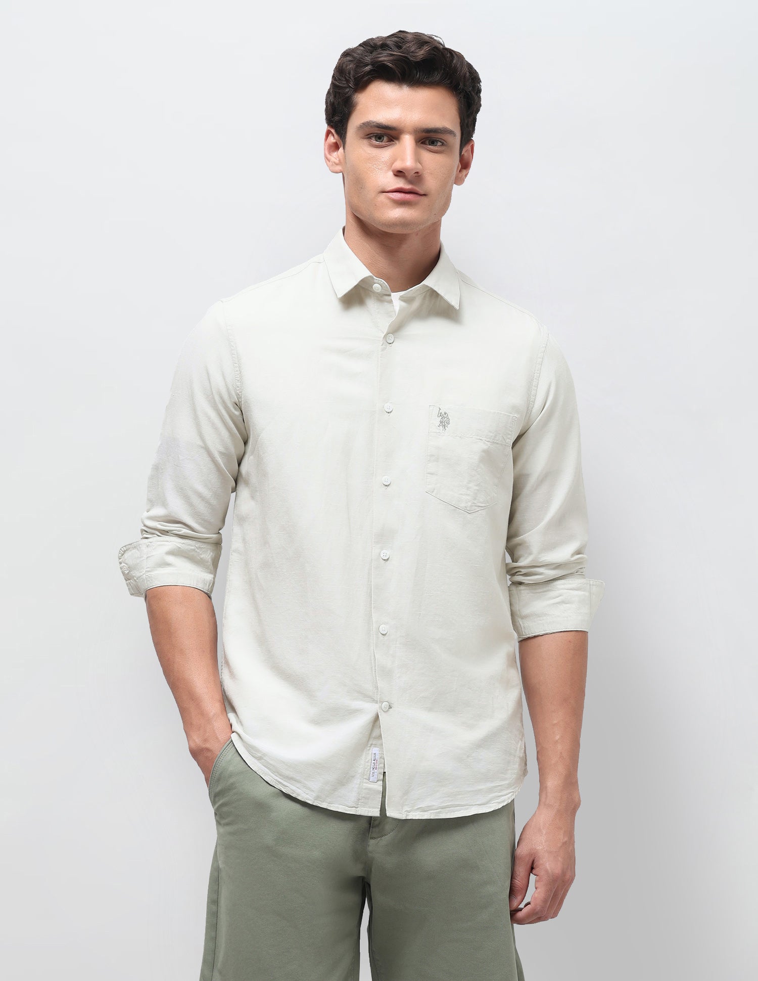 Regular Tailored Fit Shirt Light Green - U.S. Polo Assn. India | Large