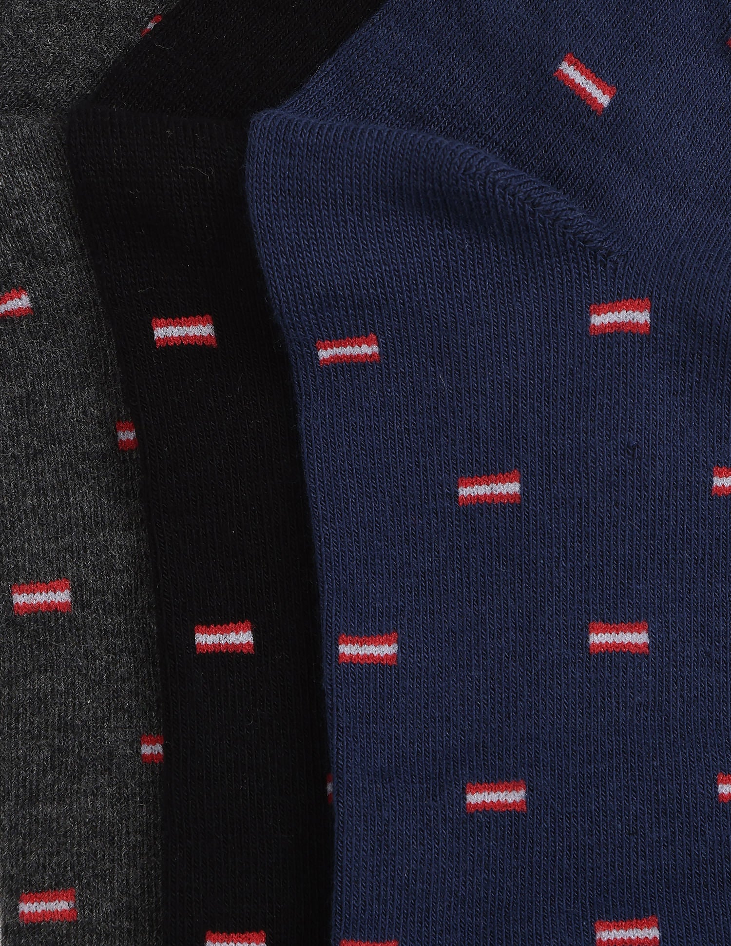 Ankle Length Stretch I646 Socks - Pack Of 3 Navy, Black and Grey - U.S. POLO ASSN. | Large