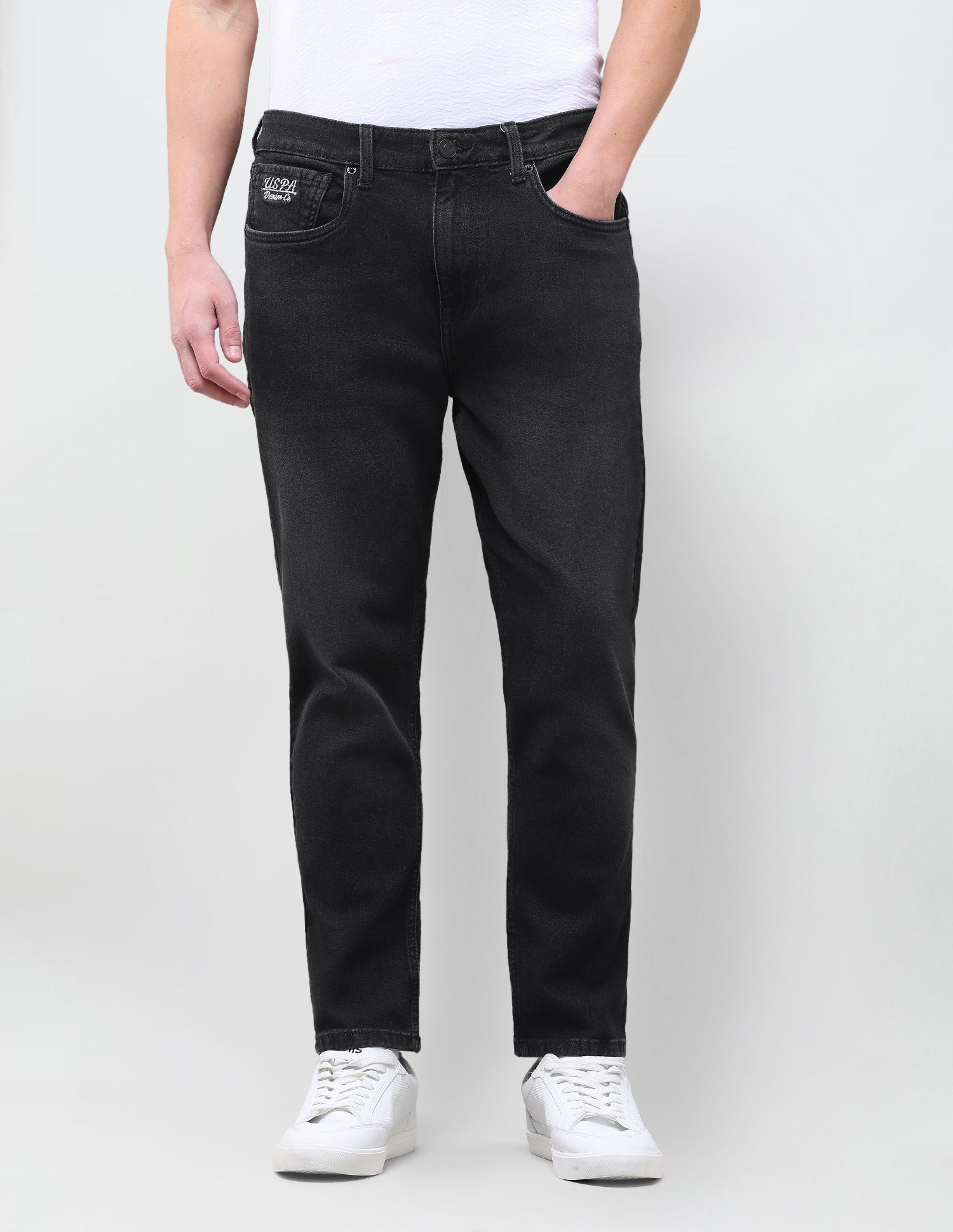 Cole Comfort Cropped Fit Black Jeans Black - U.S. Polo Assn. India | Large