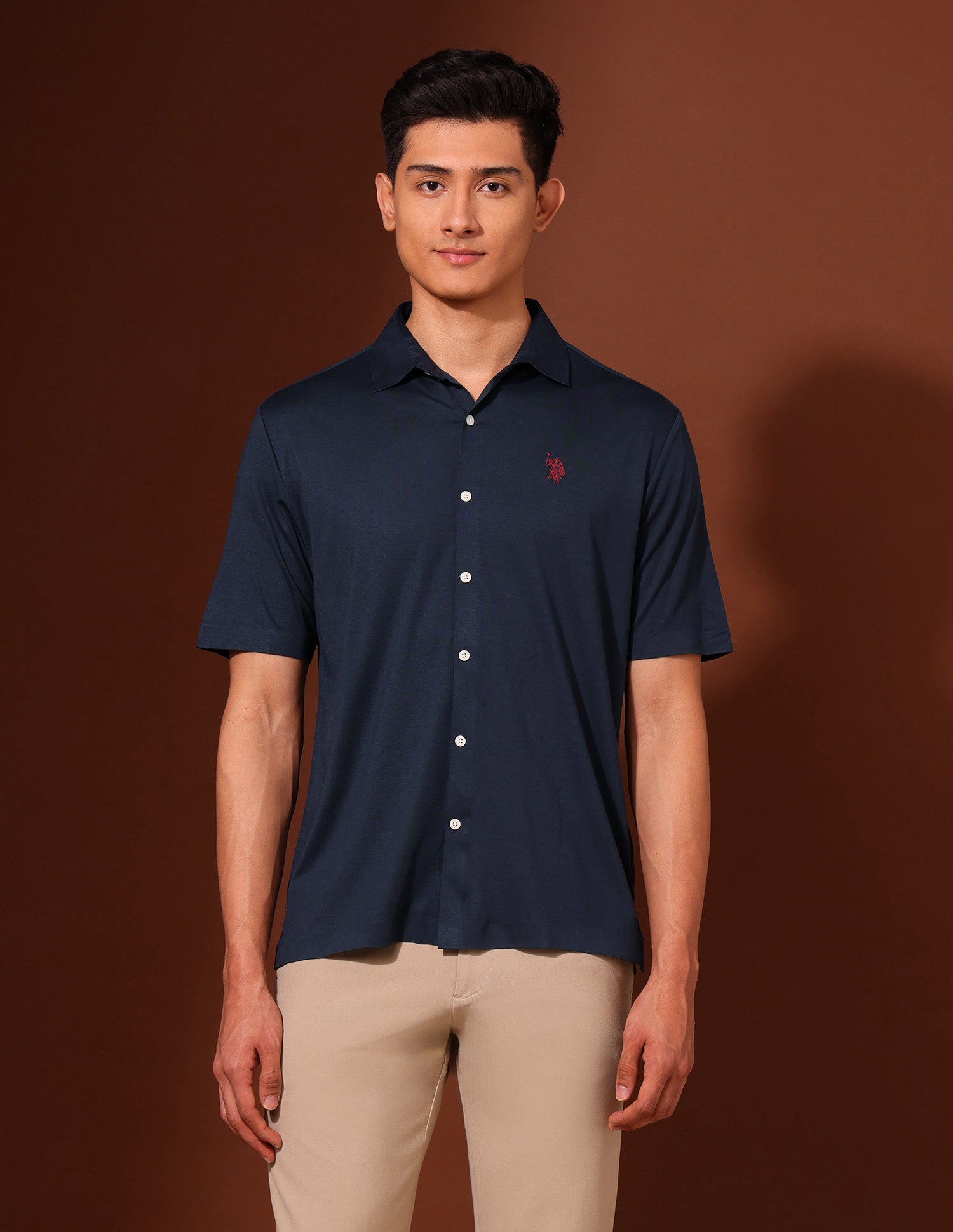 Tailored Fit Working Holiday Shirt Navy - U.S. Polo Assn. India | Large