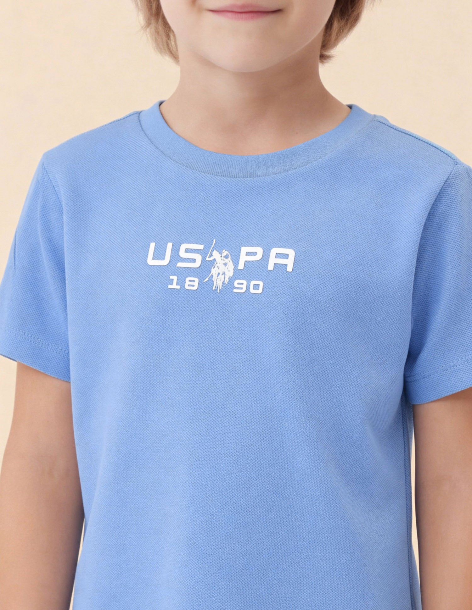 Boys Solid Regular Fit T-Shirt Blue - U.S. Polo Assn. India | Large