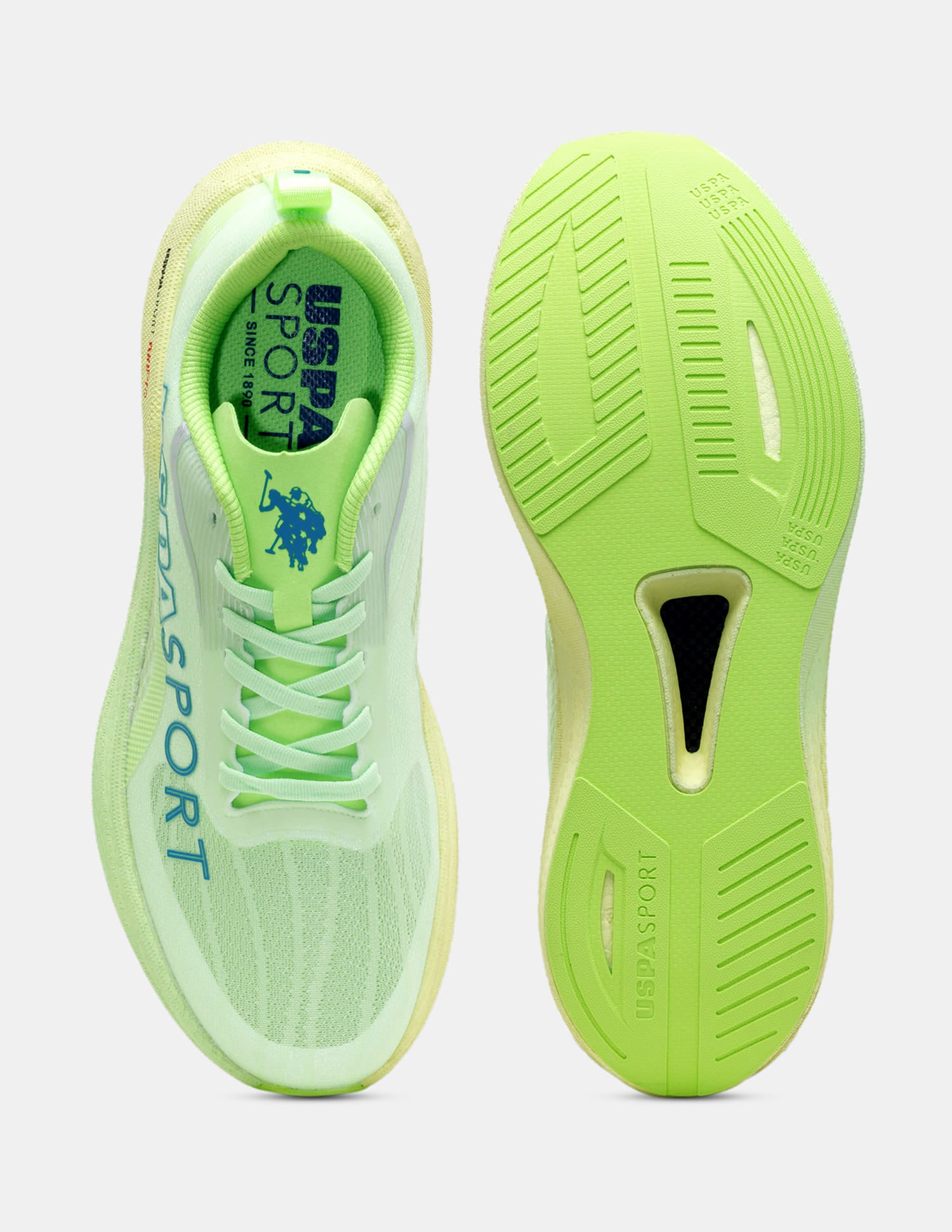 Men Oskar Uspa Sport Running Shoes Green - U.S. Polo Assn. India | Large