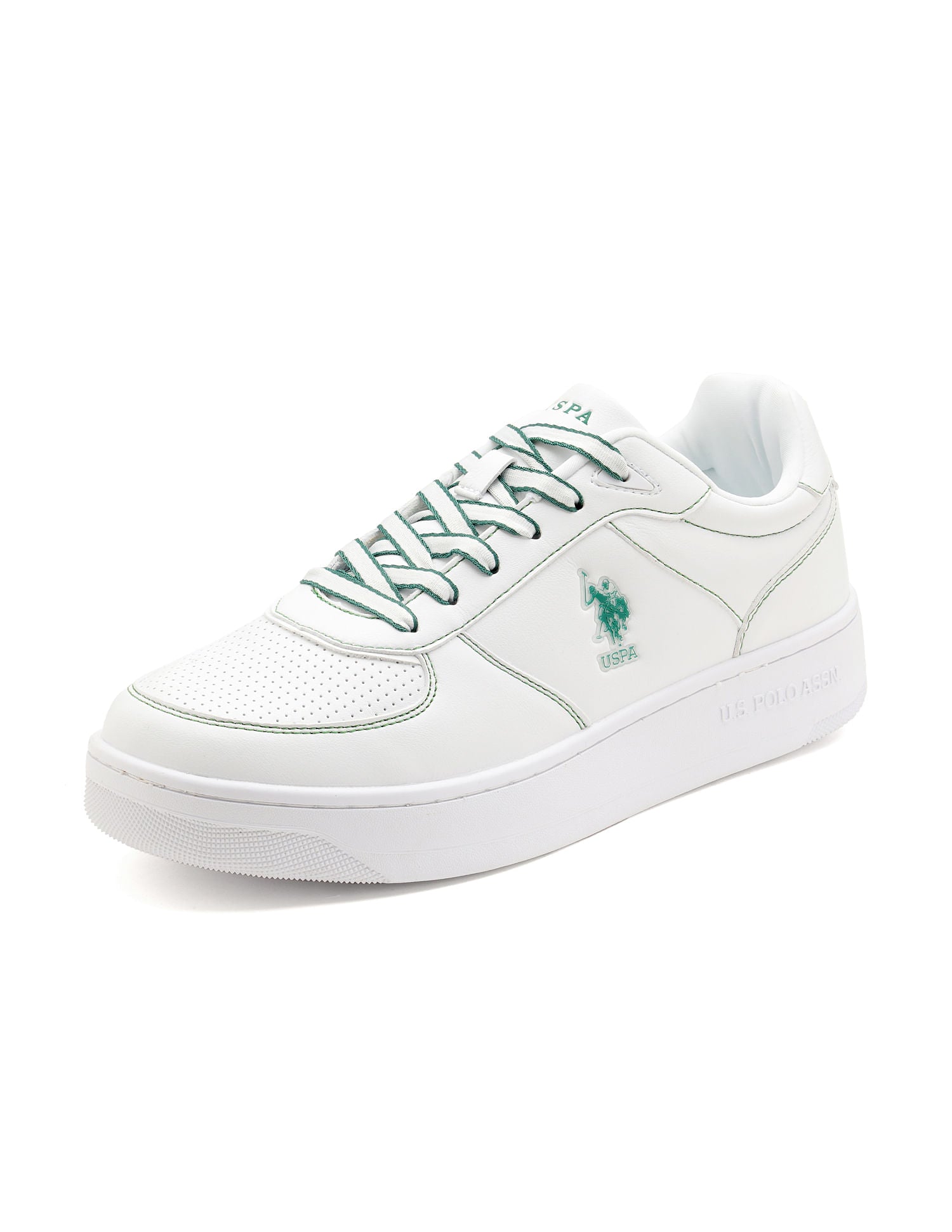 Men Kodiak White Retro Court Sneakers White - U.S. Polo Assn. India | Large