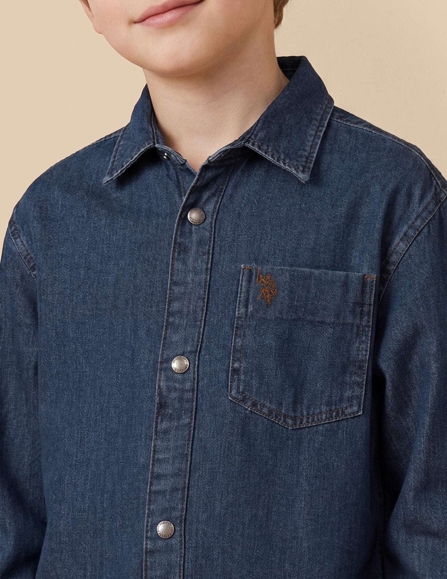 Boxy Fit Denim Shirt Indigo - U.S. Polo Assn. India | Large