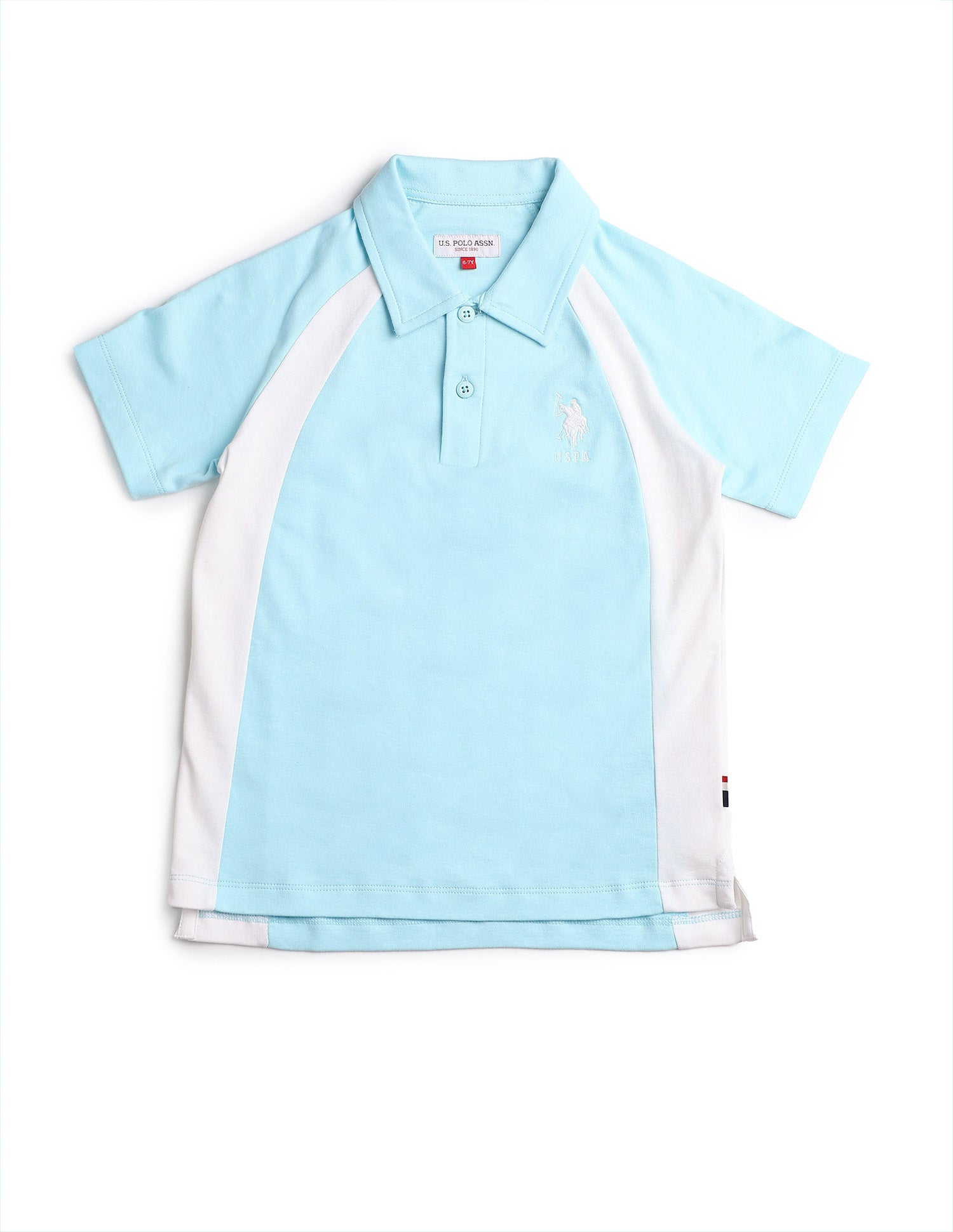 Boys Colourblocked Regular Fit Polo Shirt Light Blue - U.S. POLO ASSN. | Large