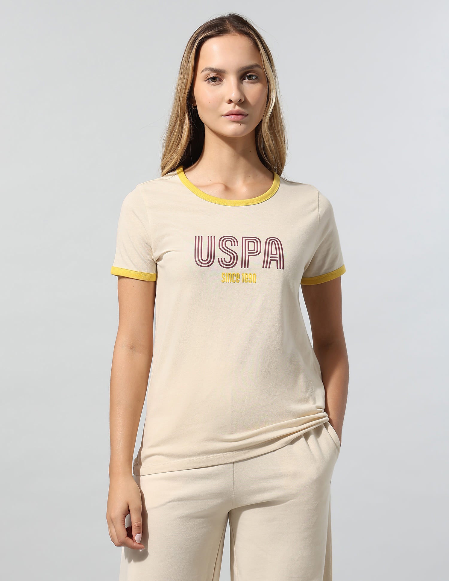 Brand Printed Regular Fit T-Shirt White - U.S. Polo Assn. India | Large