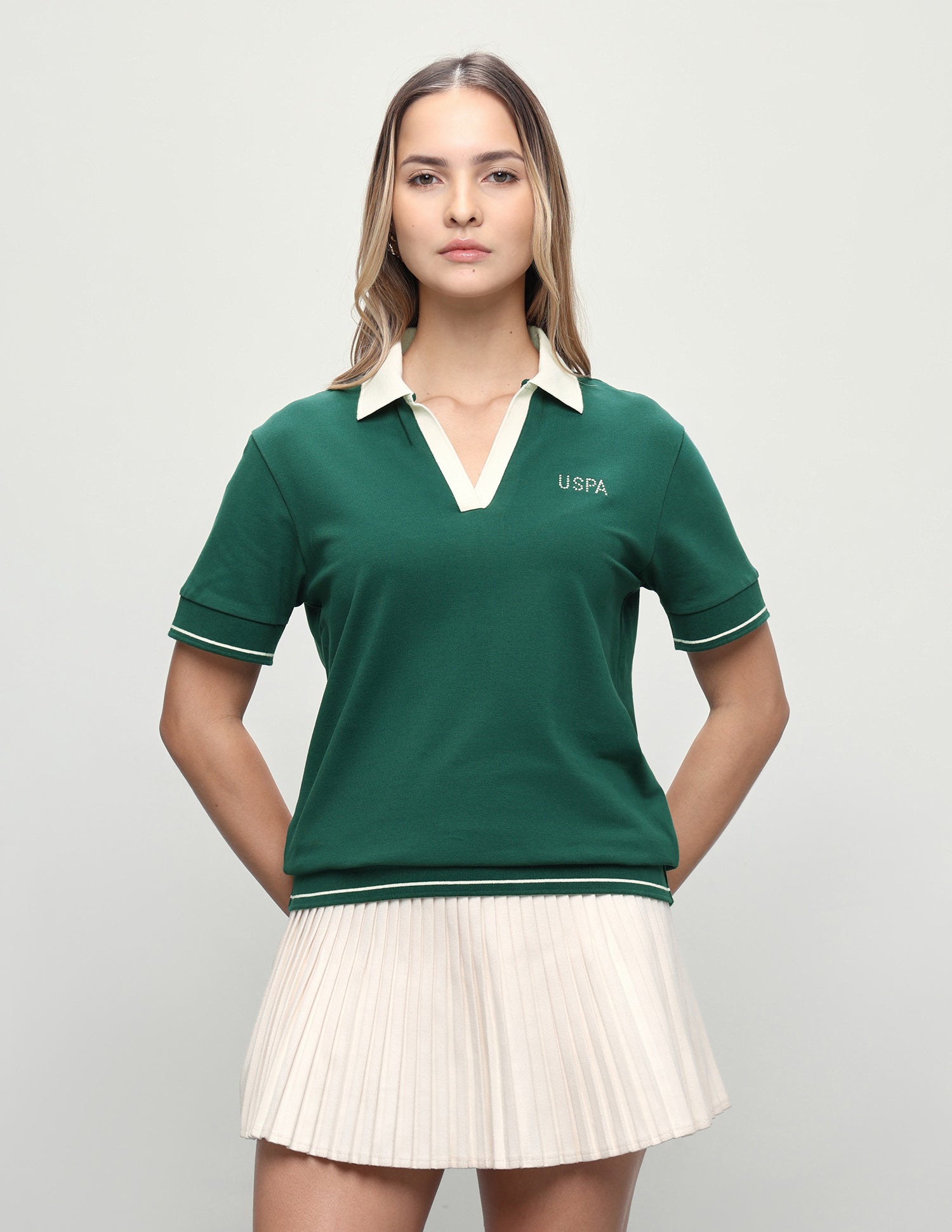 Solid Relaxed Fit Polo Shirt Dark Green - U.S. Polo Assn. India | Large