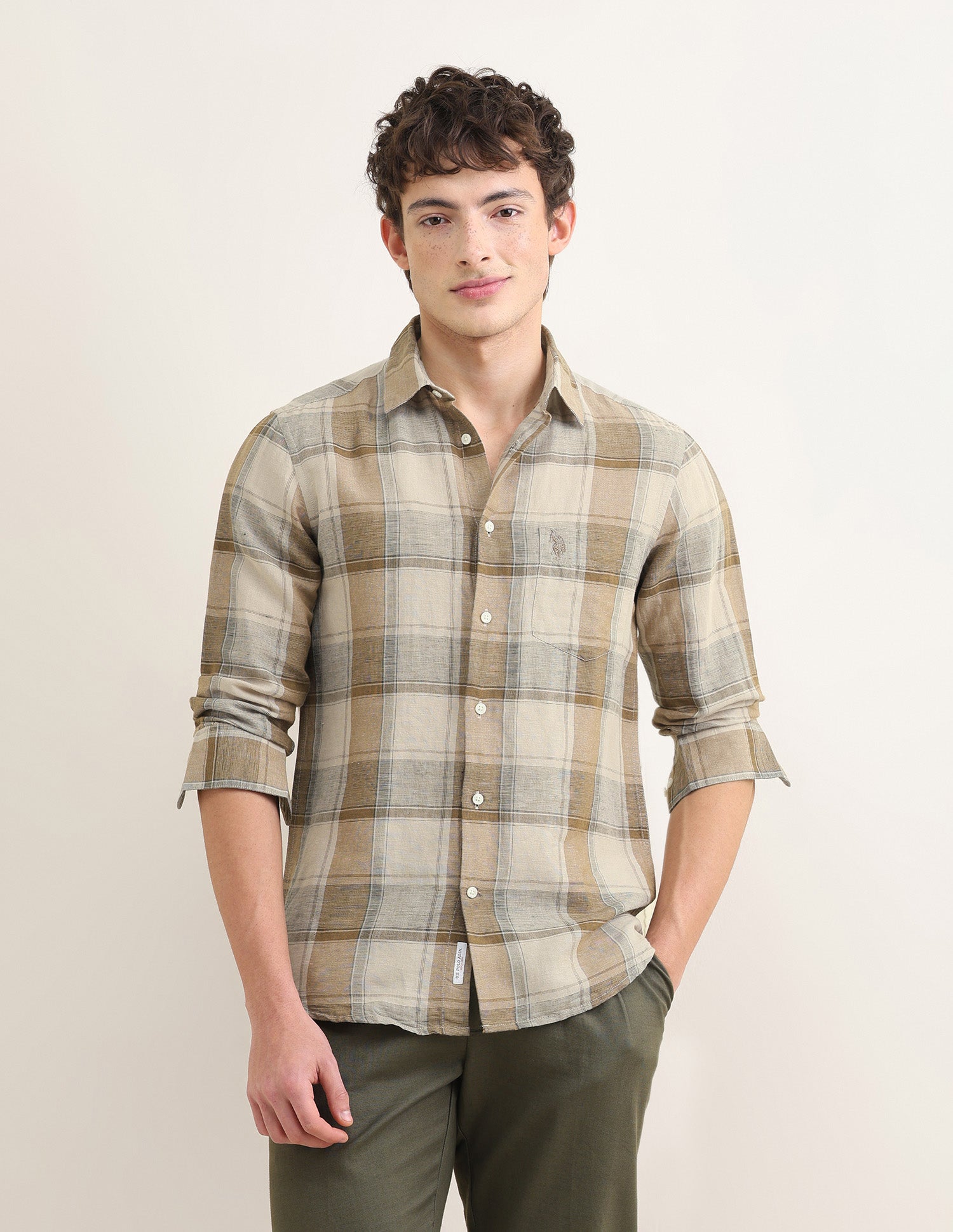 Sotogrande Regular Fit Shirt Brown - U.S. Polo Assn. India | Large