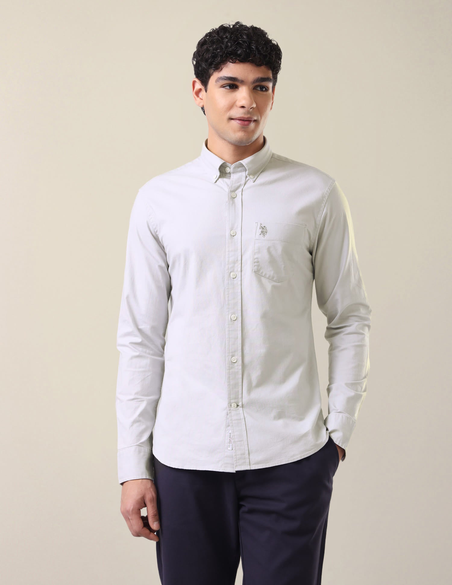 Casa De Campo Solid Shirt Light Grey - U.S. Polo Assn. India | Large