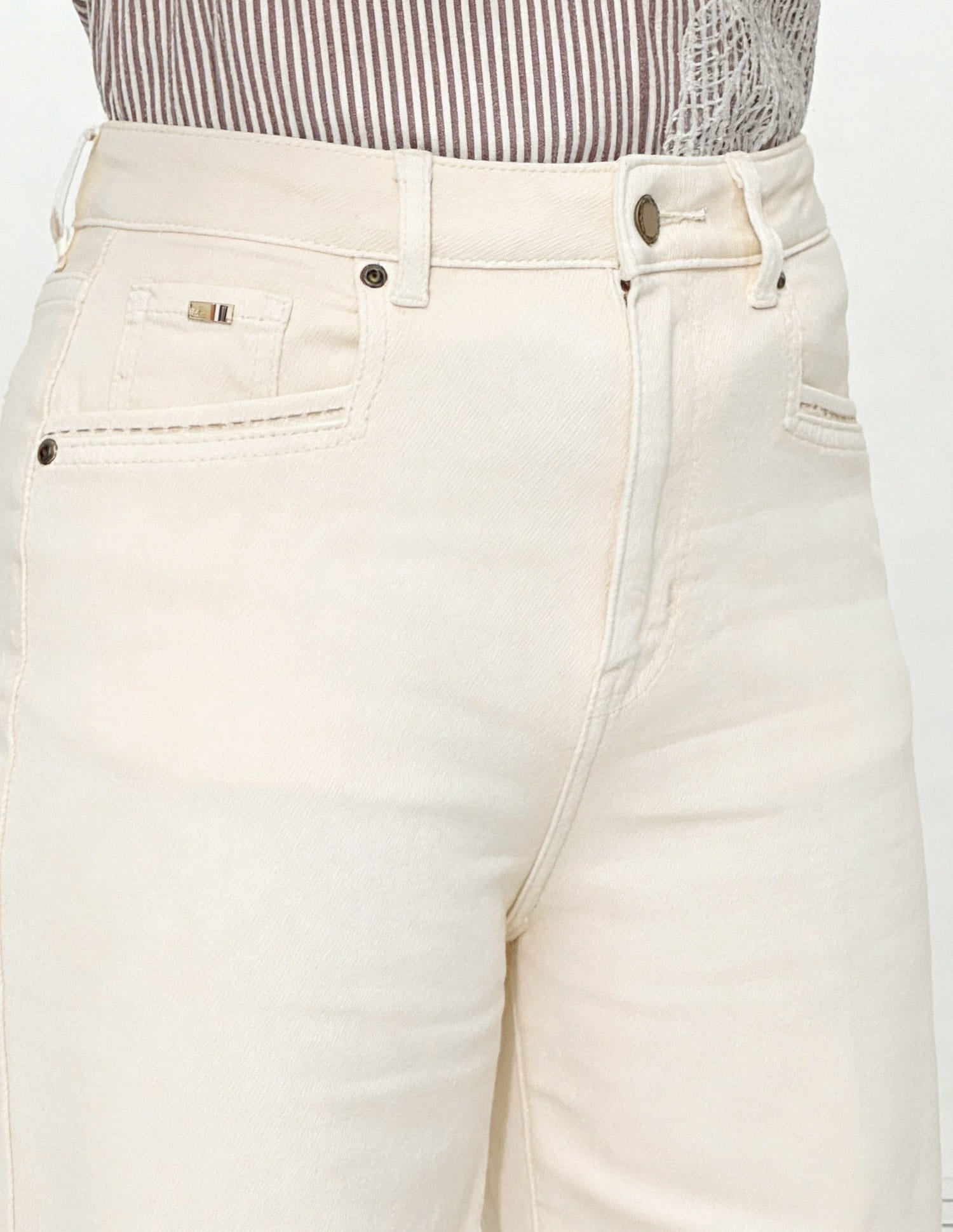 High Rise Wide Leg Fit Jeans White - U.S. Polo Assn. India | Large