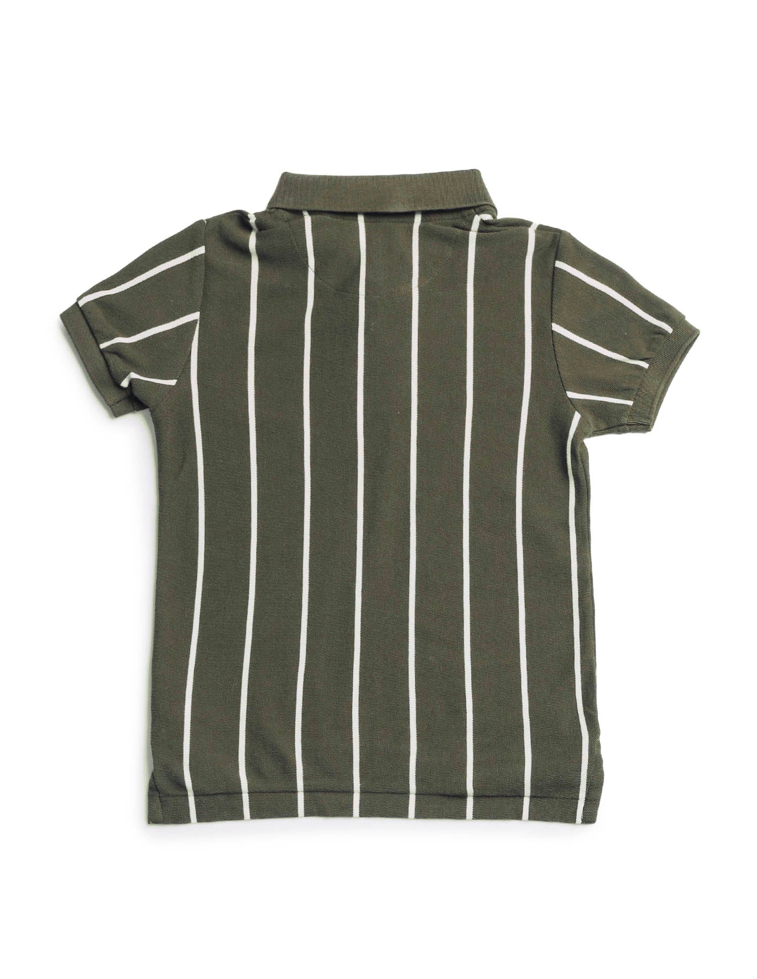 Boys Regular Fit Vertical Striped Polo Shirt Olive - U.S. POLO ASSN. | Large