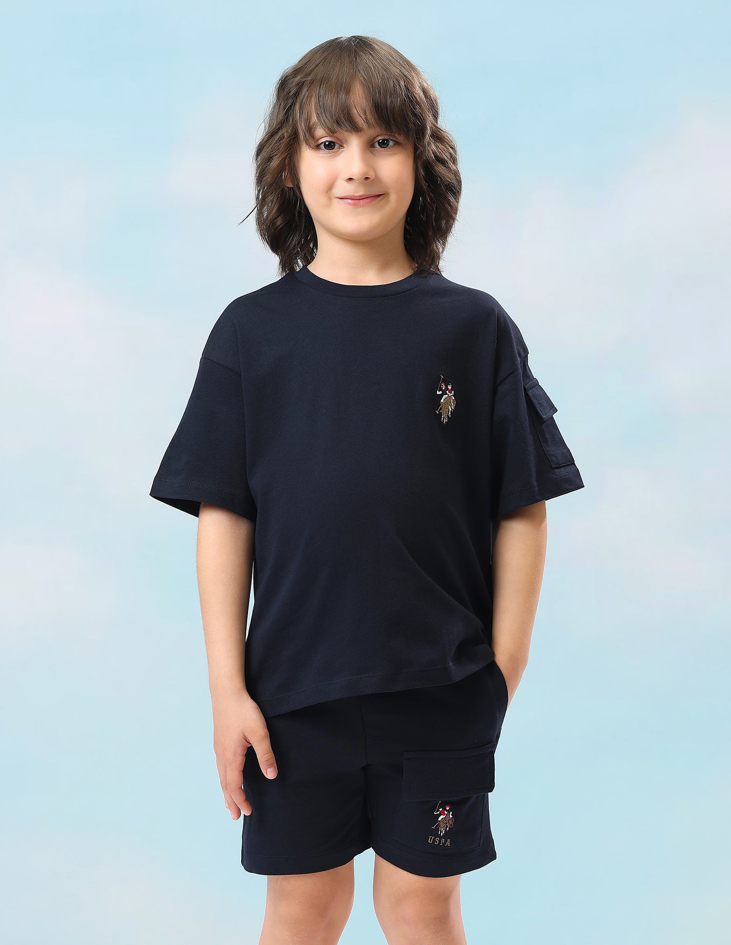 Solid Oversized Fit T-Shirt Navy - U.S. Polo Assn. India | Large