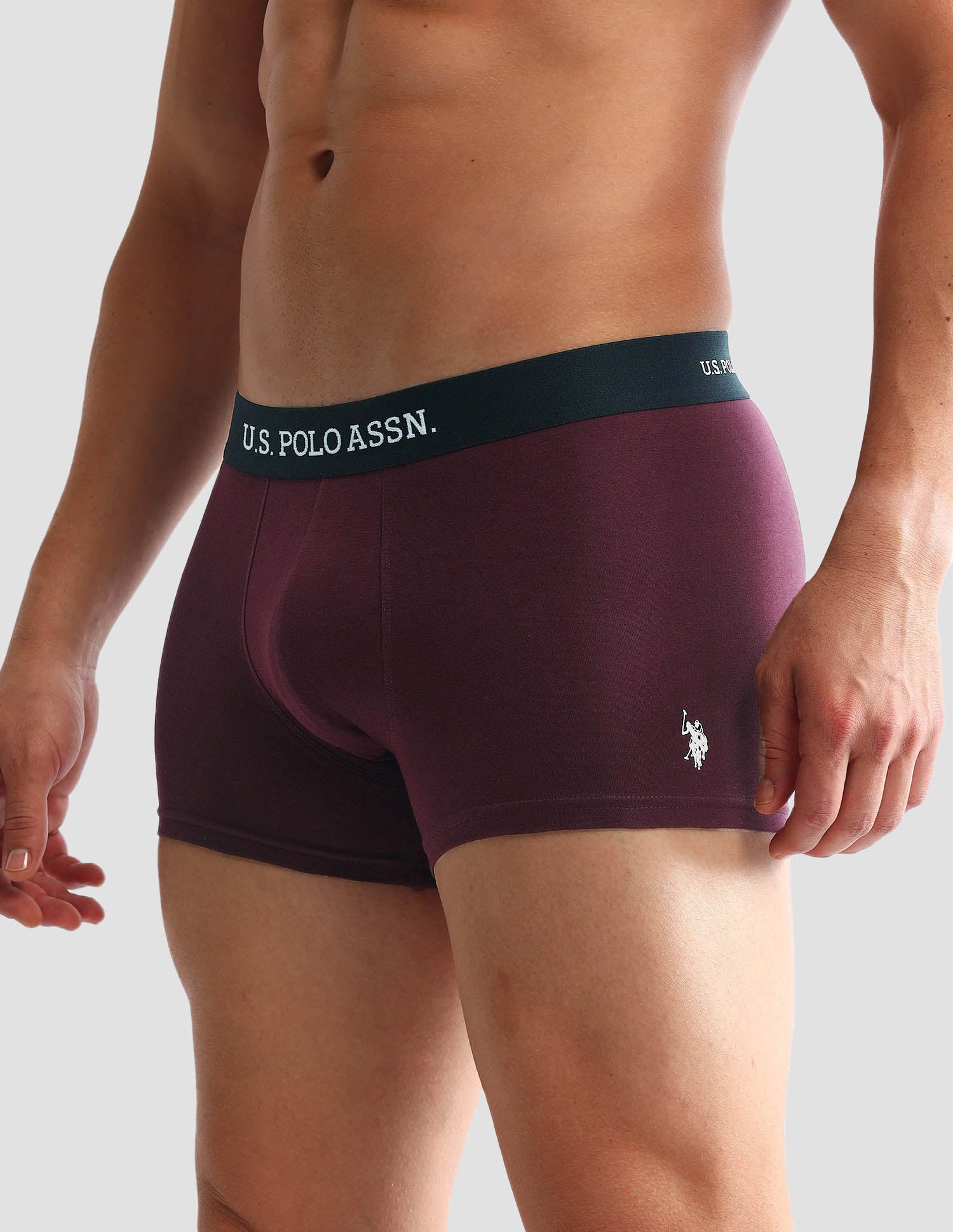 Anti Microbial Solid OET13 Trunks - Pack Of 3 Black, Navy and Burgandy - U.S. POLO ASSN. | Large